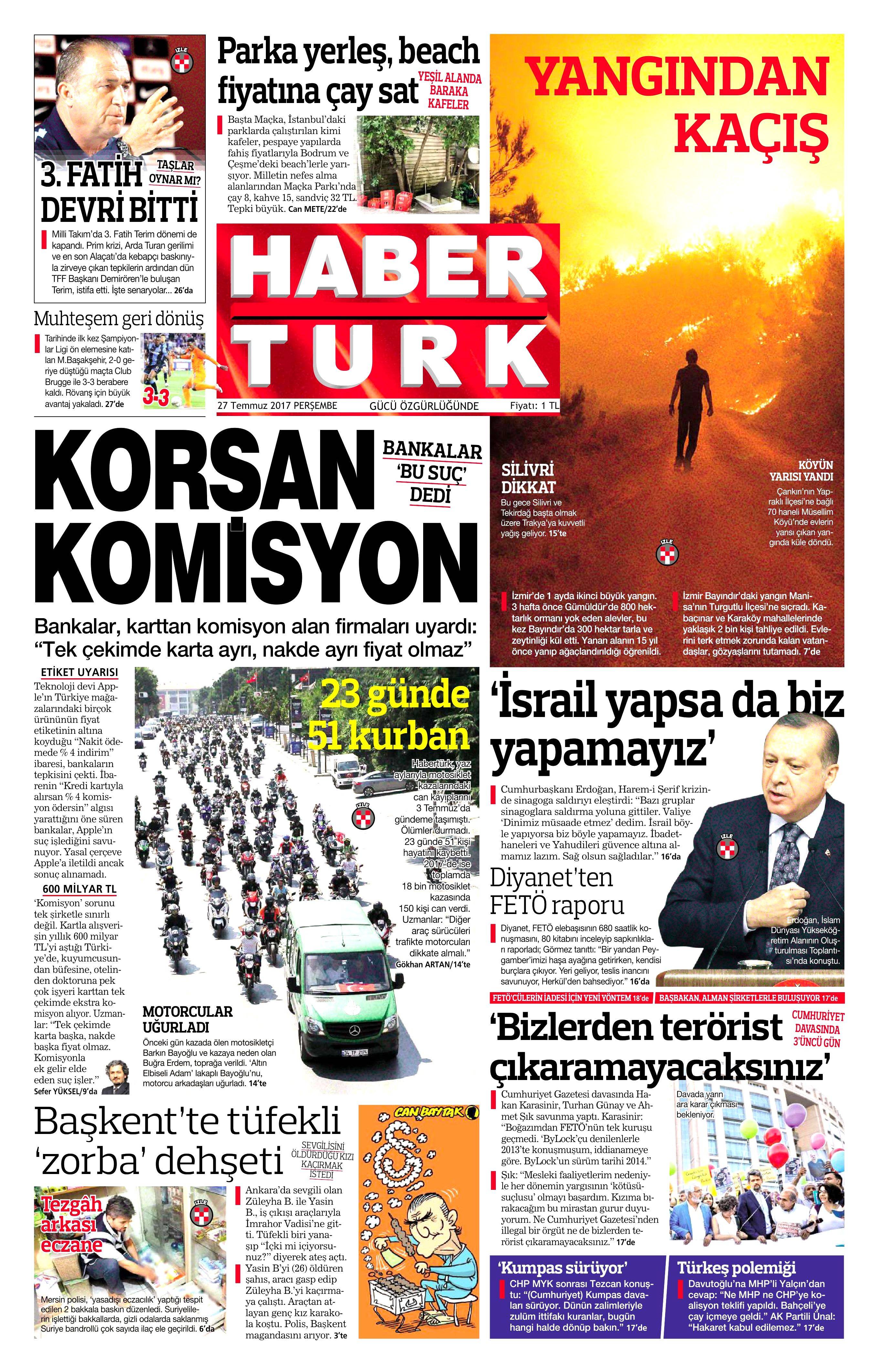 27 Temmuz 2017 gazete manşetleri - 9