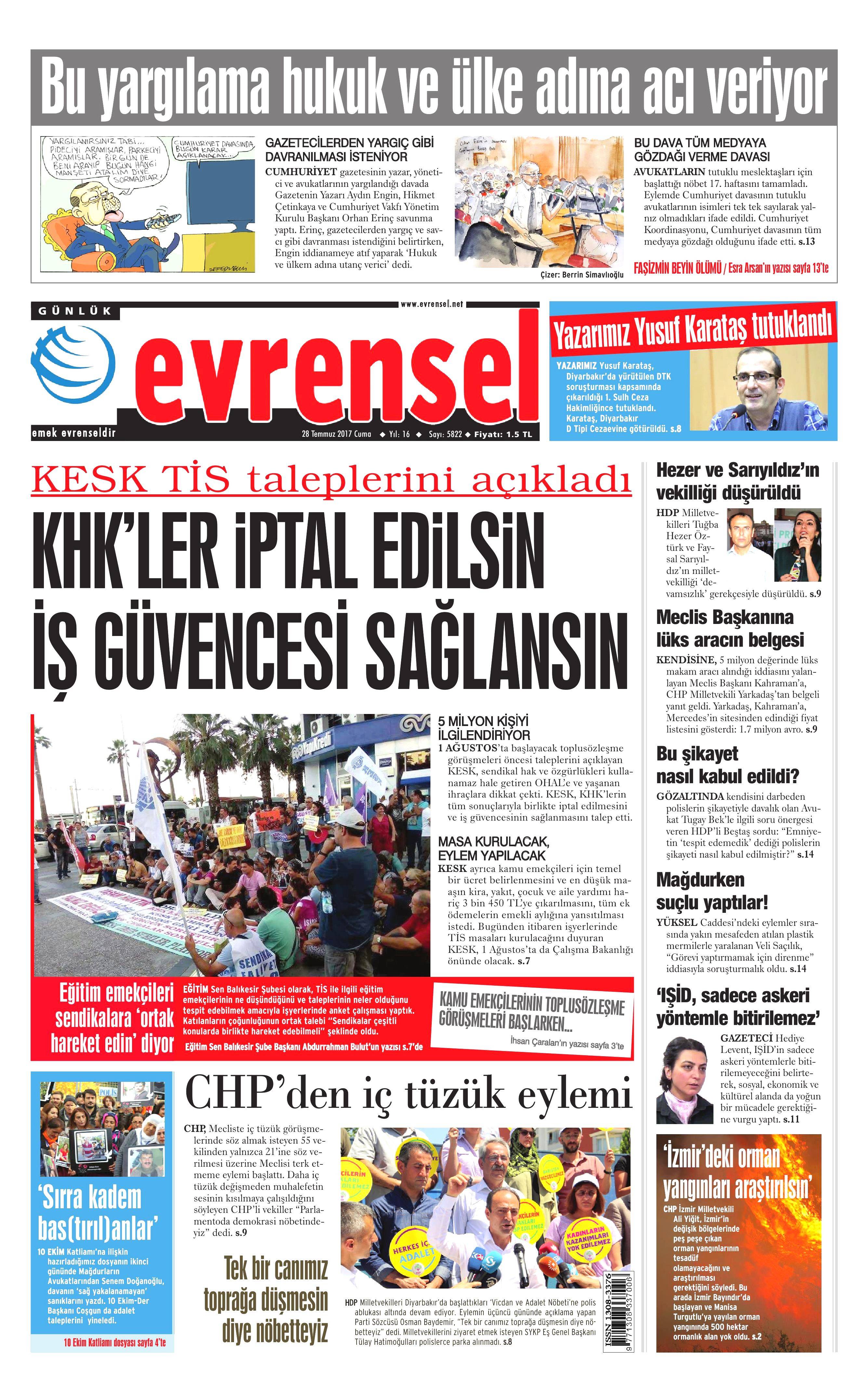 28 Temmuz 2017 gazete manşetleri - 39