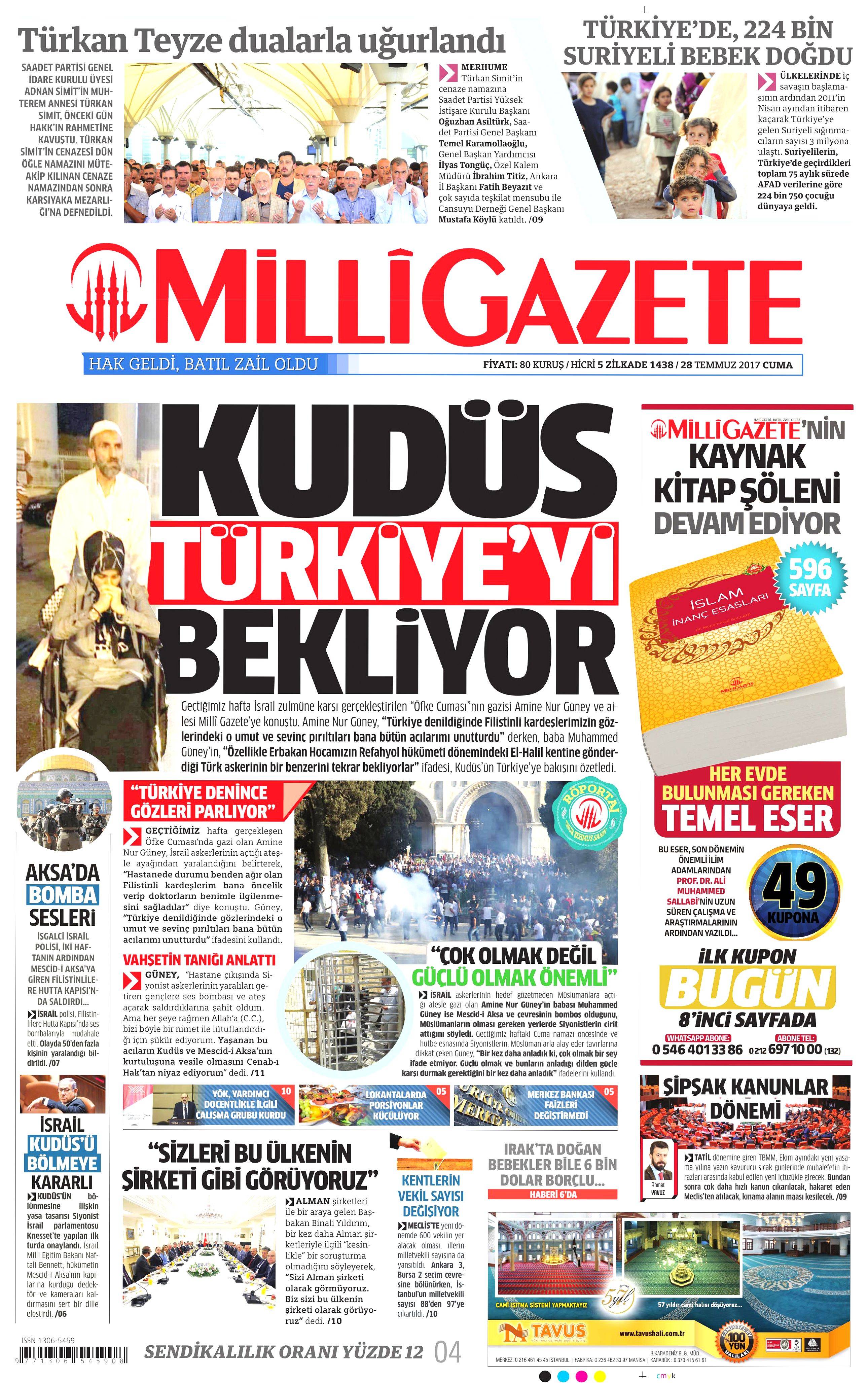 28 Temmuz 2017 gazete manşetleri - 17