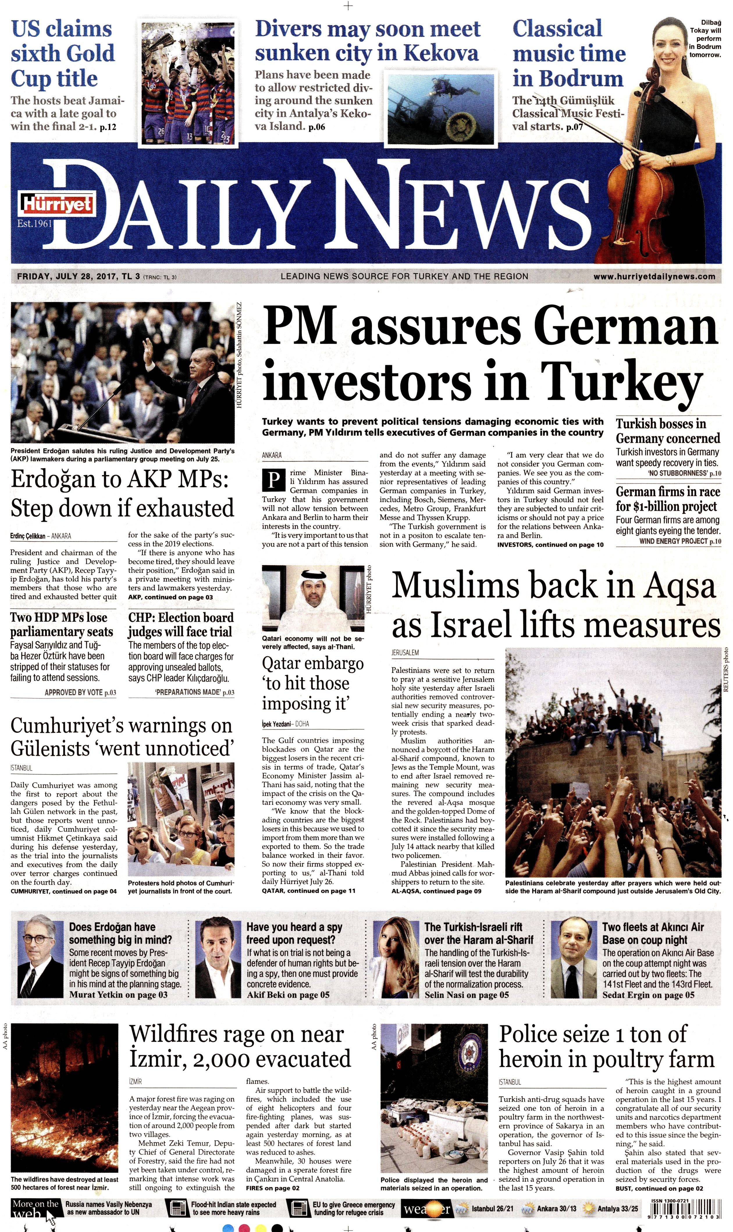 28 Temmuz 2017 gazete manşetleri - 5