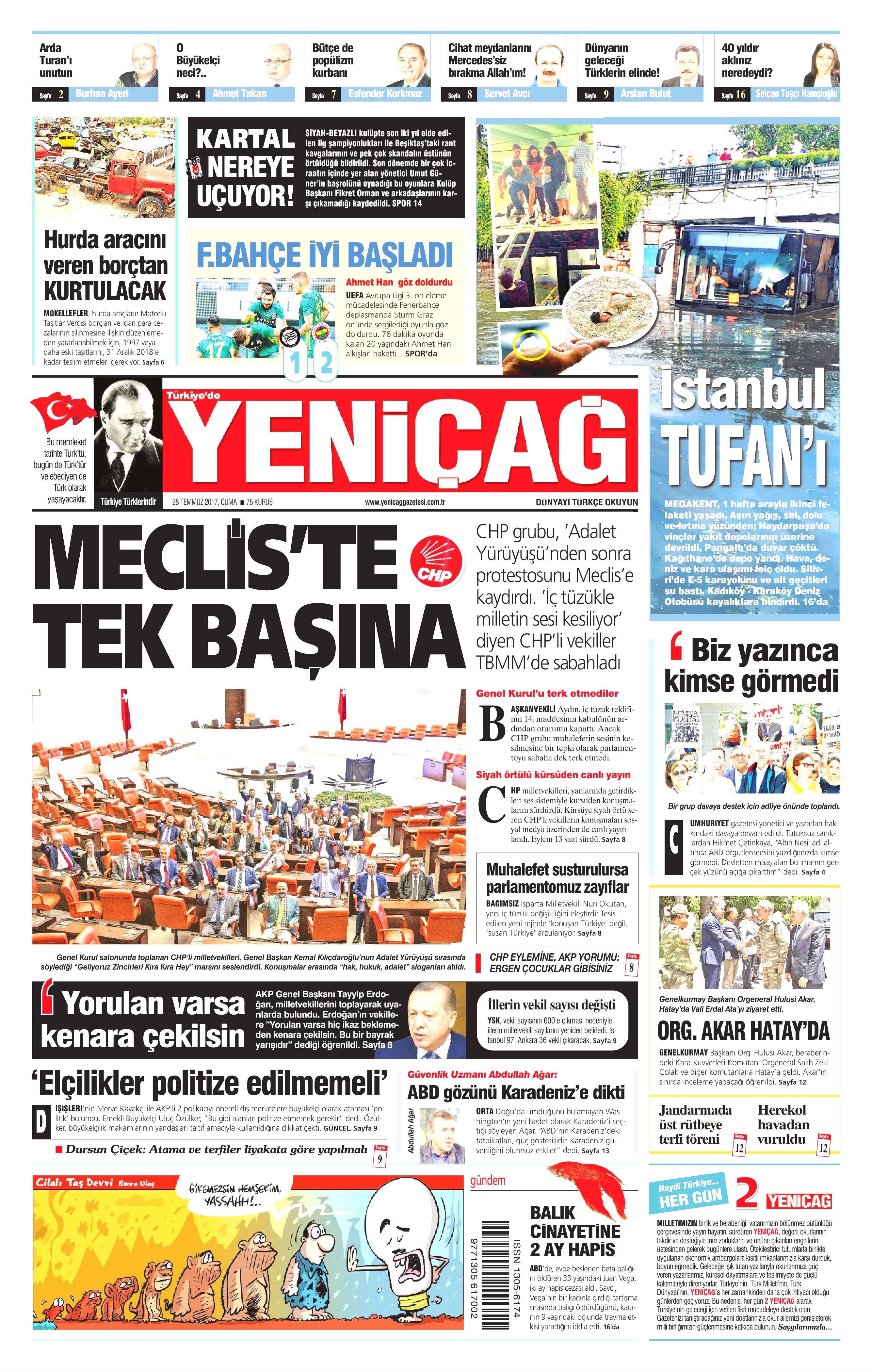 28 Temmuz 2017 gazete manşetleri - 26