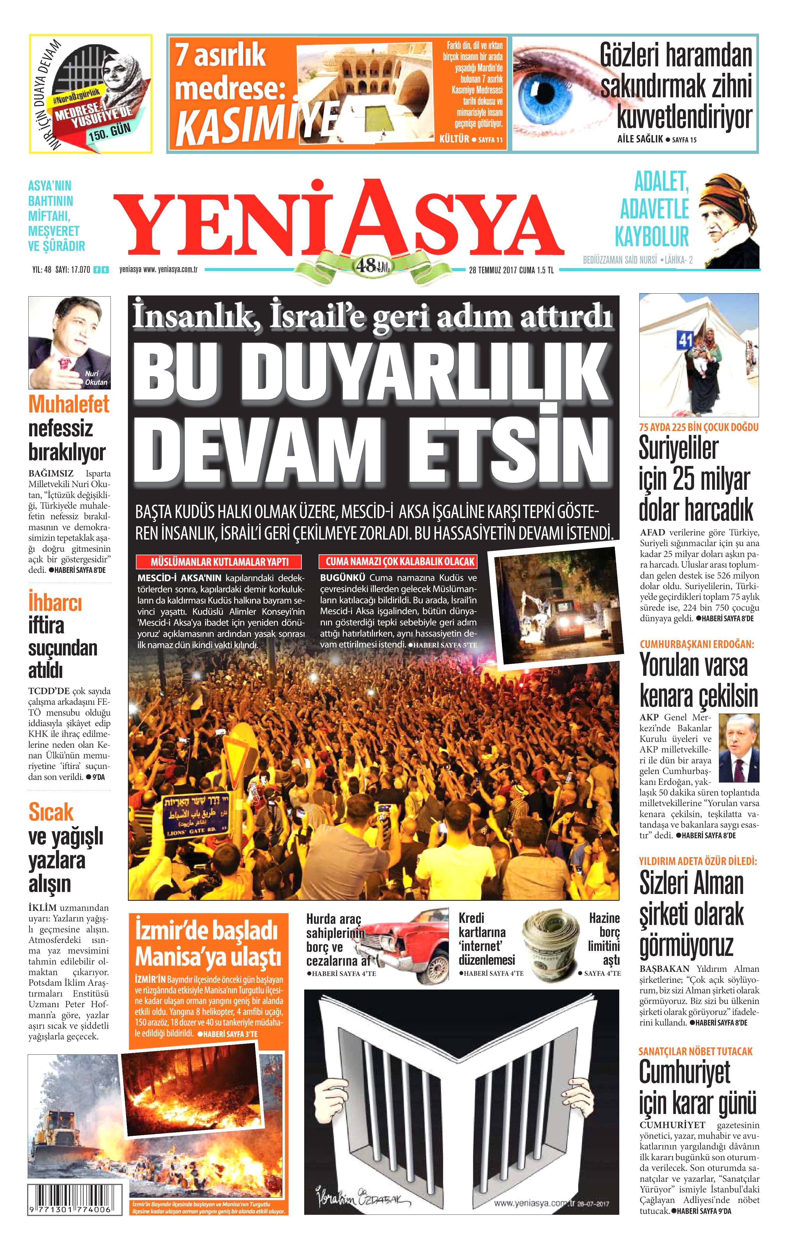 28 Temmuz 2017 gazete manşetleri - 27