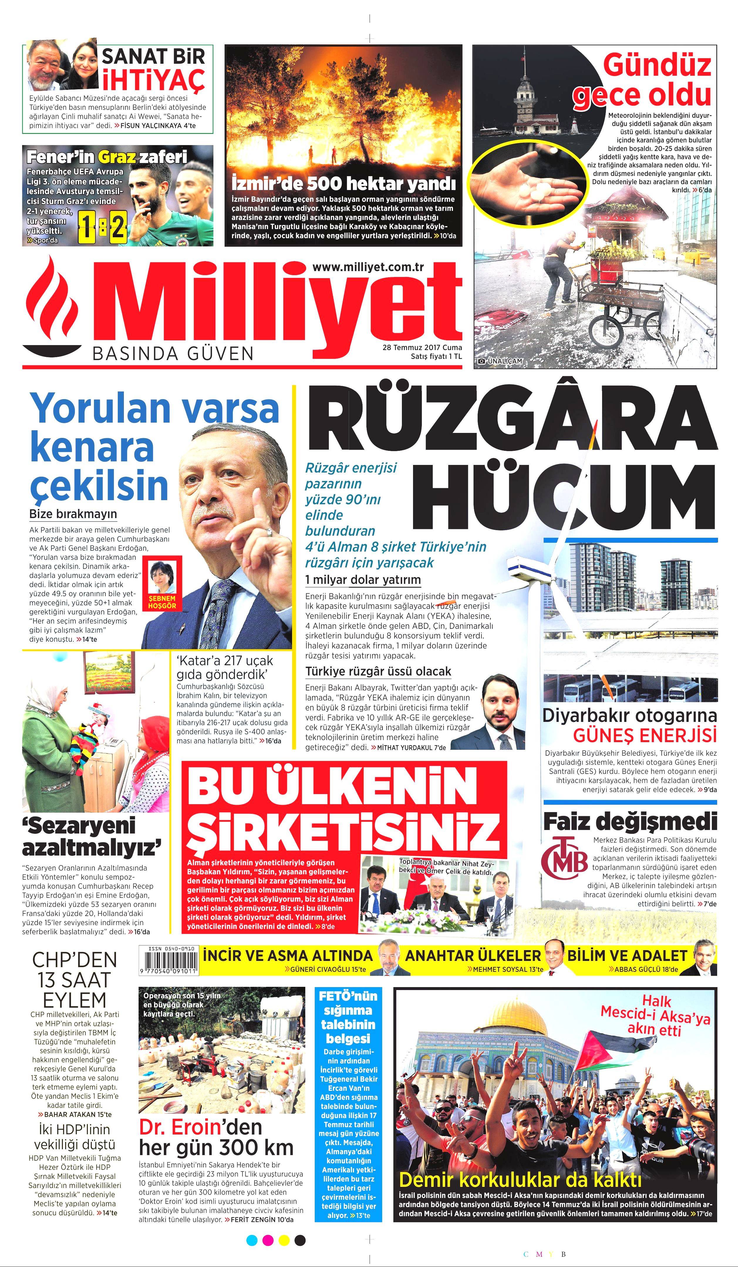 28 Temmuz 2017 gazete manşetleri - 15
