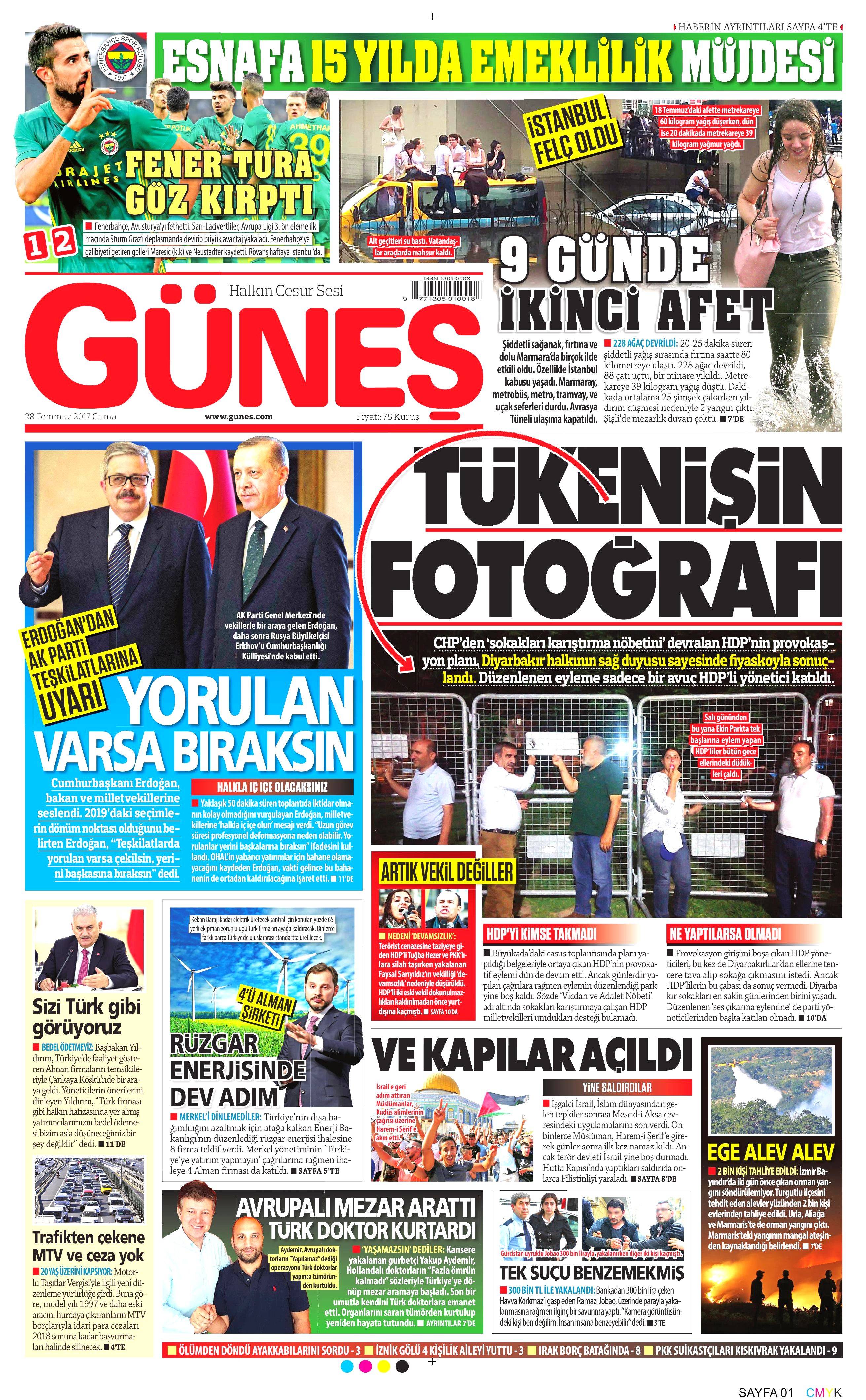 28 Temmuz 2017 gazete manşetleri - 8