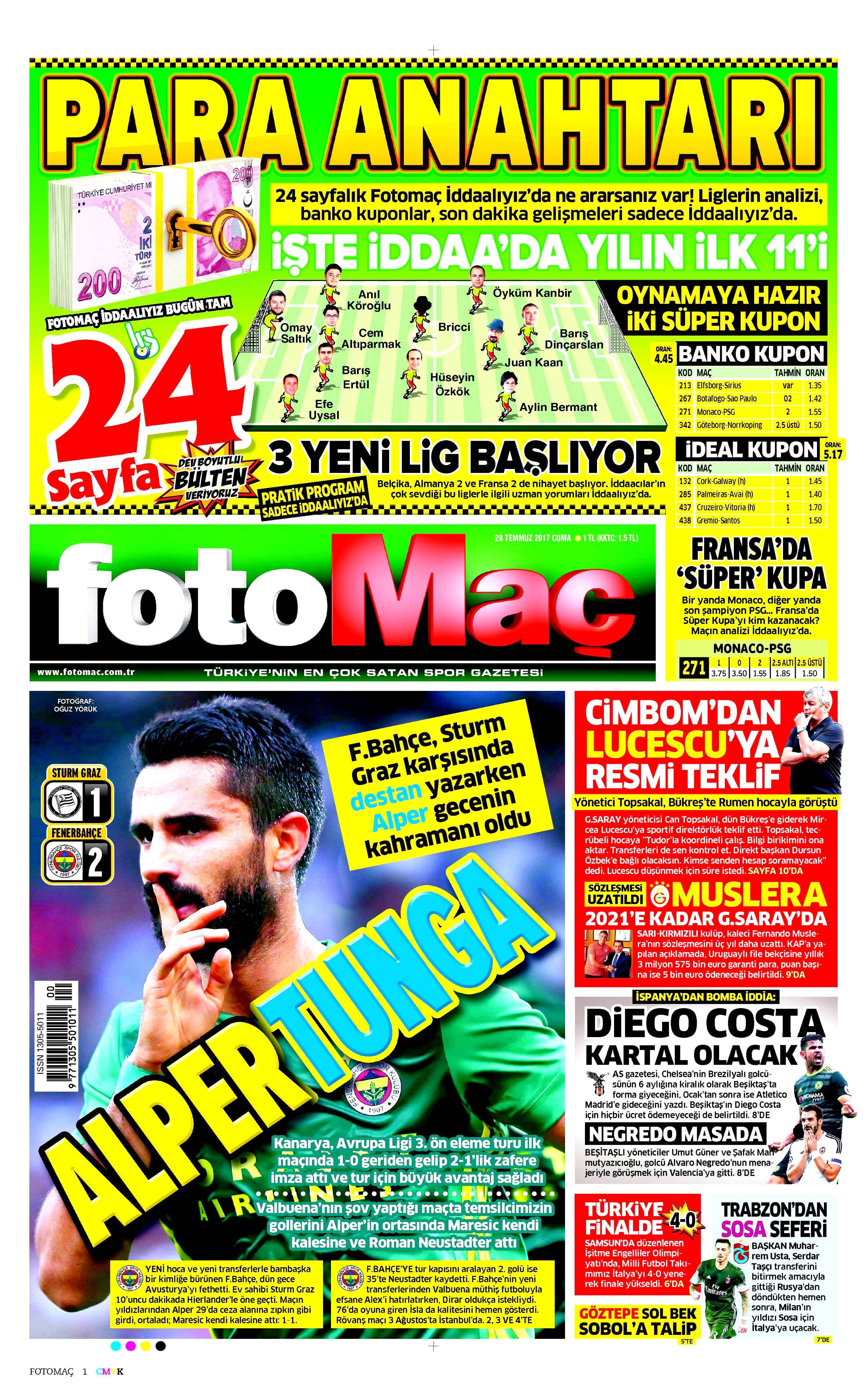 28 Temmuz 2017 gazete manşetleri - 31