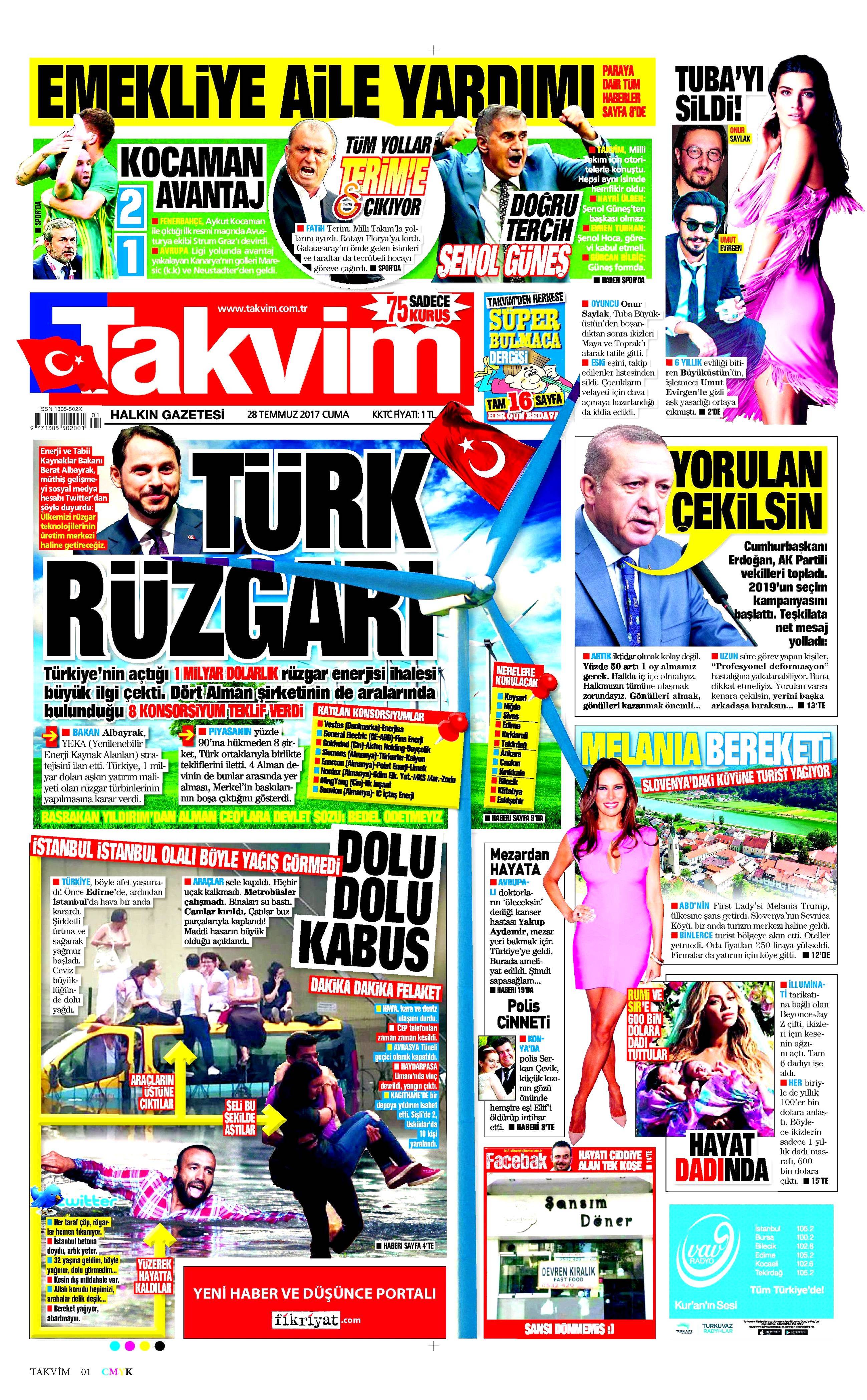 28 Temmuz 2017 gazete manşetleri - 23