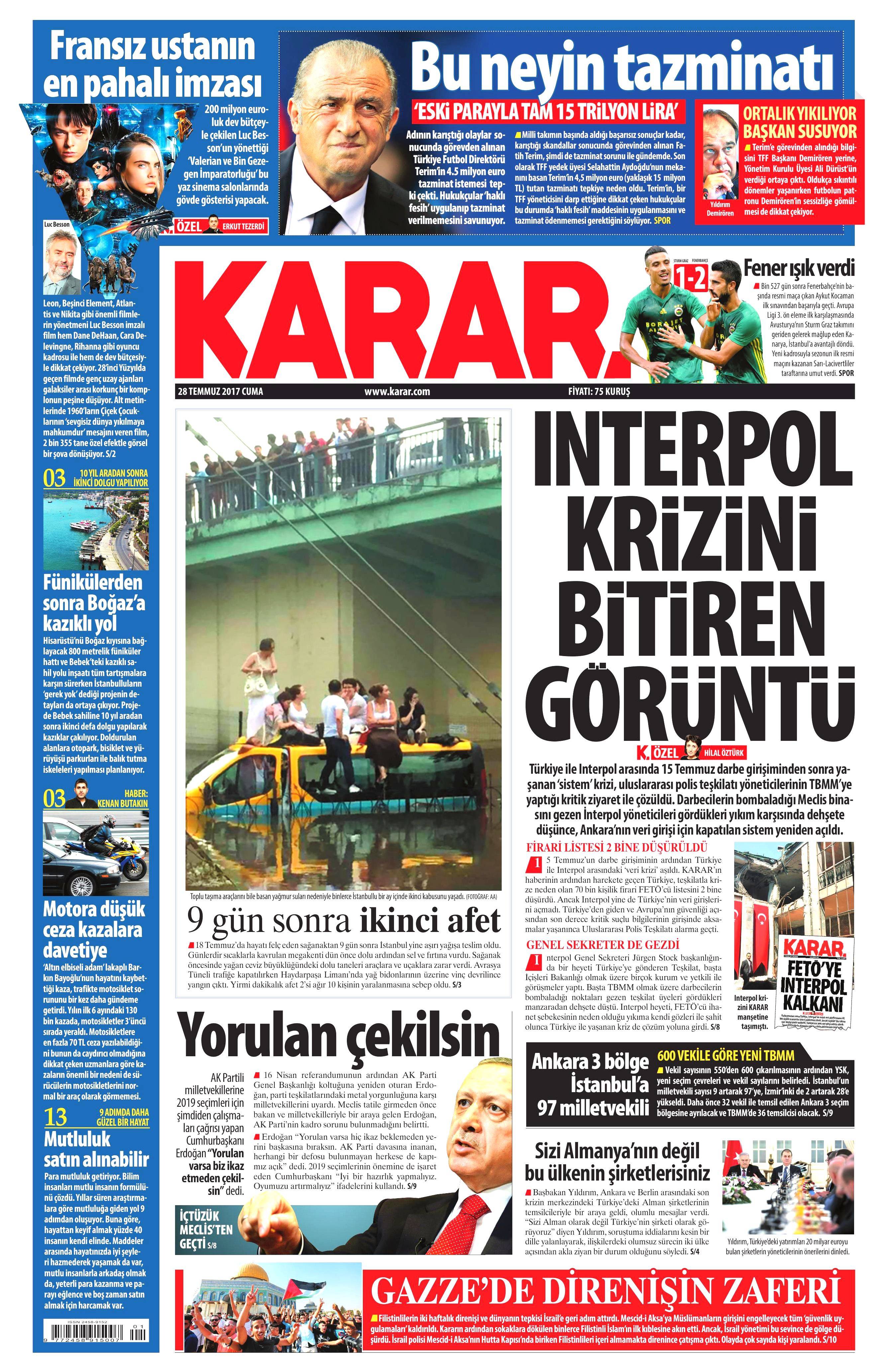 28 Temmuz 2017 gazete manşetleri - 13