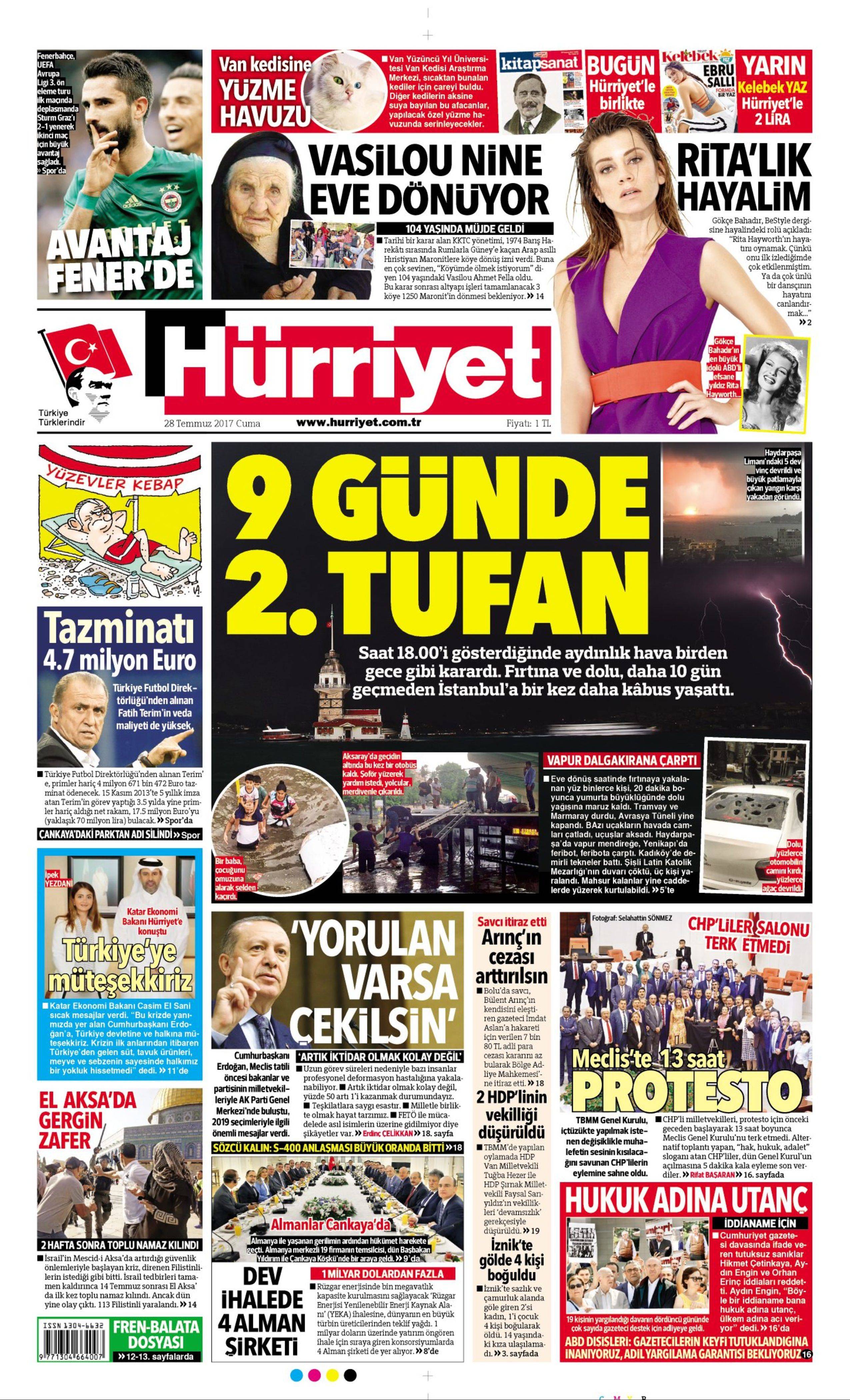 28 Temmuz 2017 gazete manşetleri - 10
