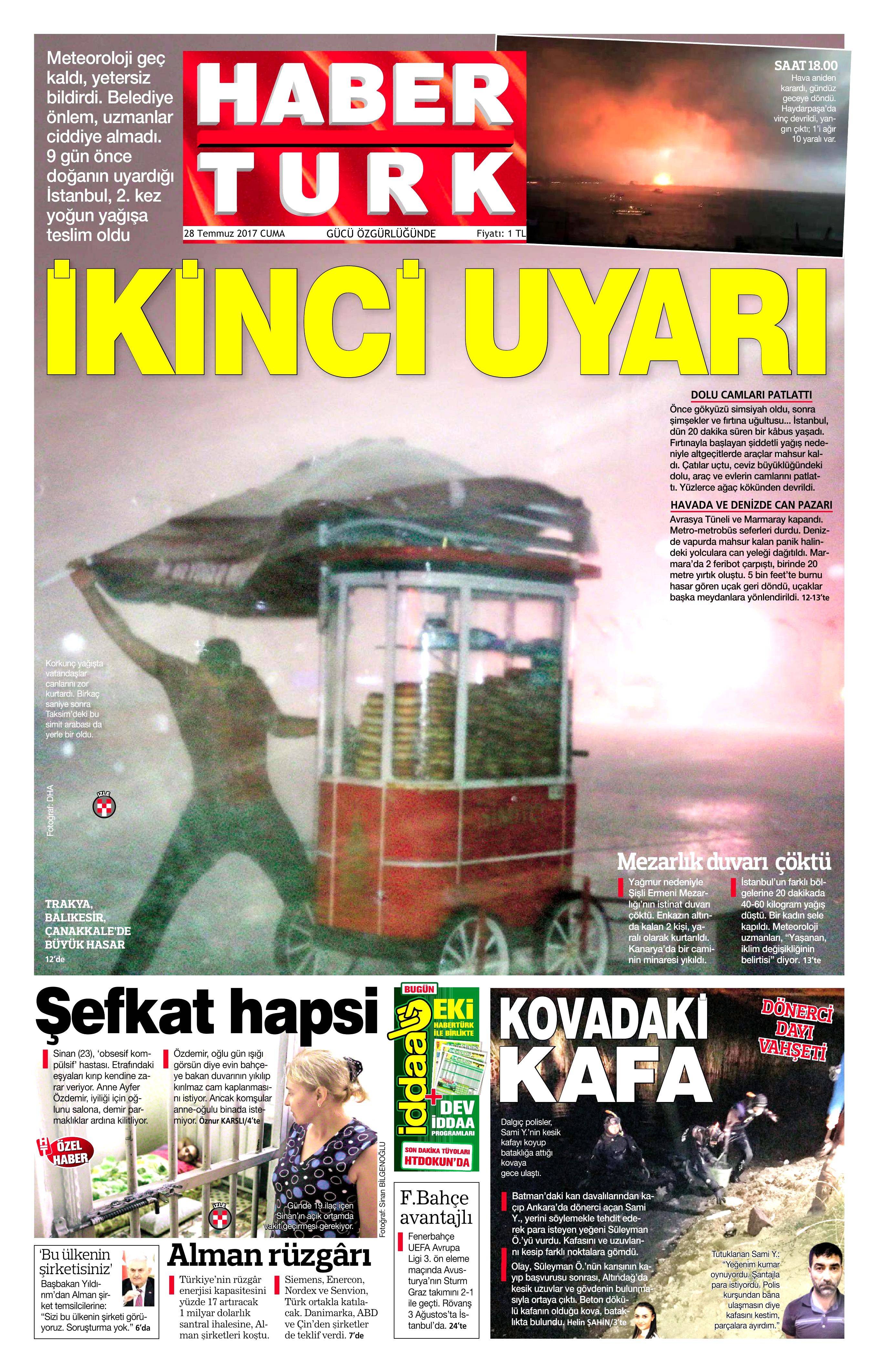 28 Temmuz 2017 gazete manşetleri - 9
