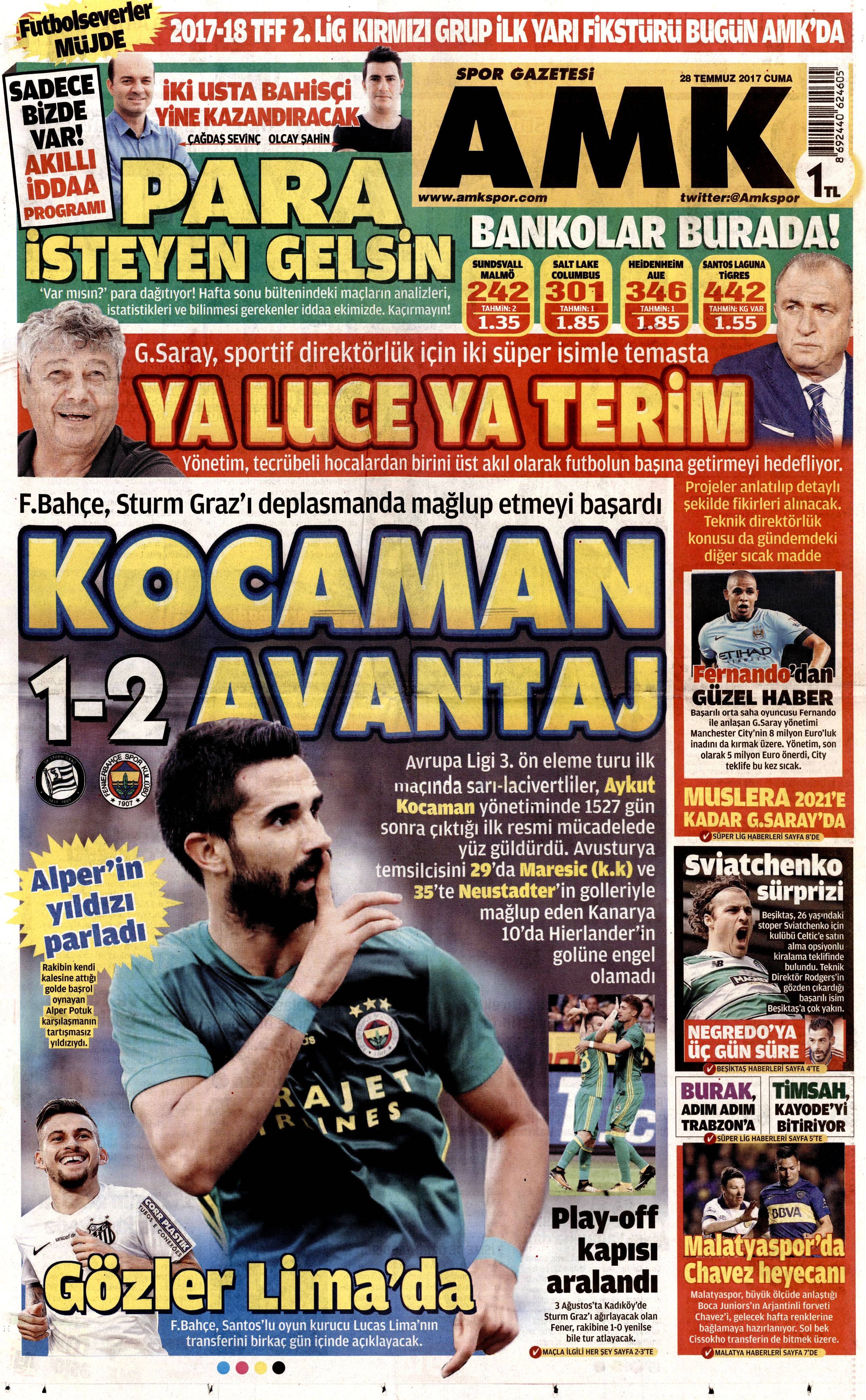 28 Temmuz 2017 gazete manşetleri - 35