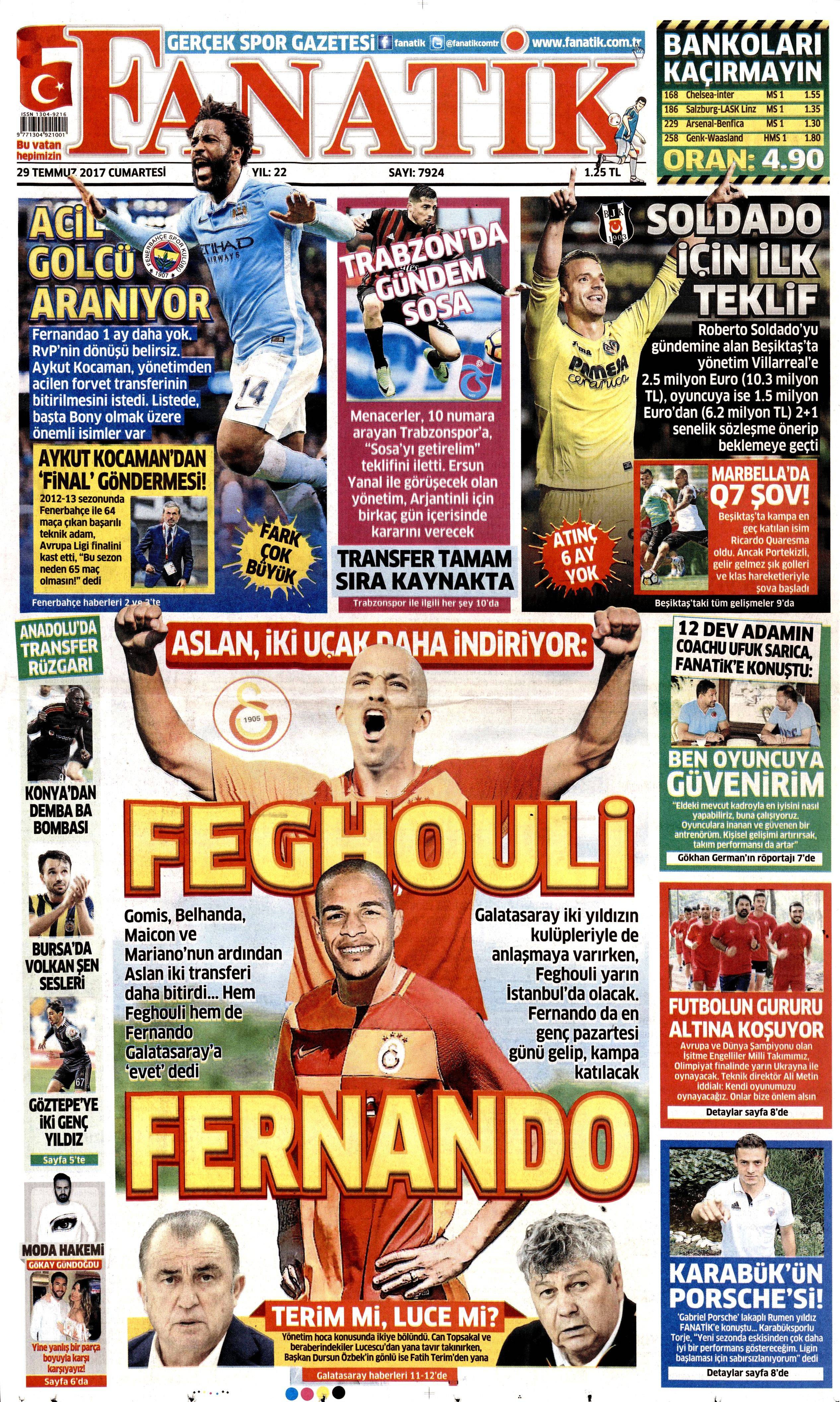 29 Temmuz 2017 gazete manşetleri - 34