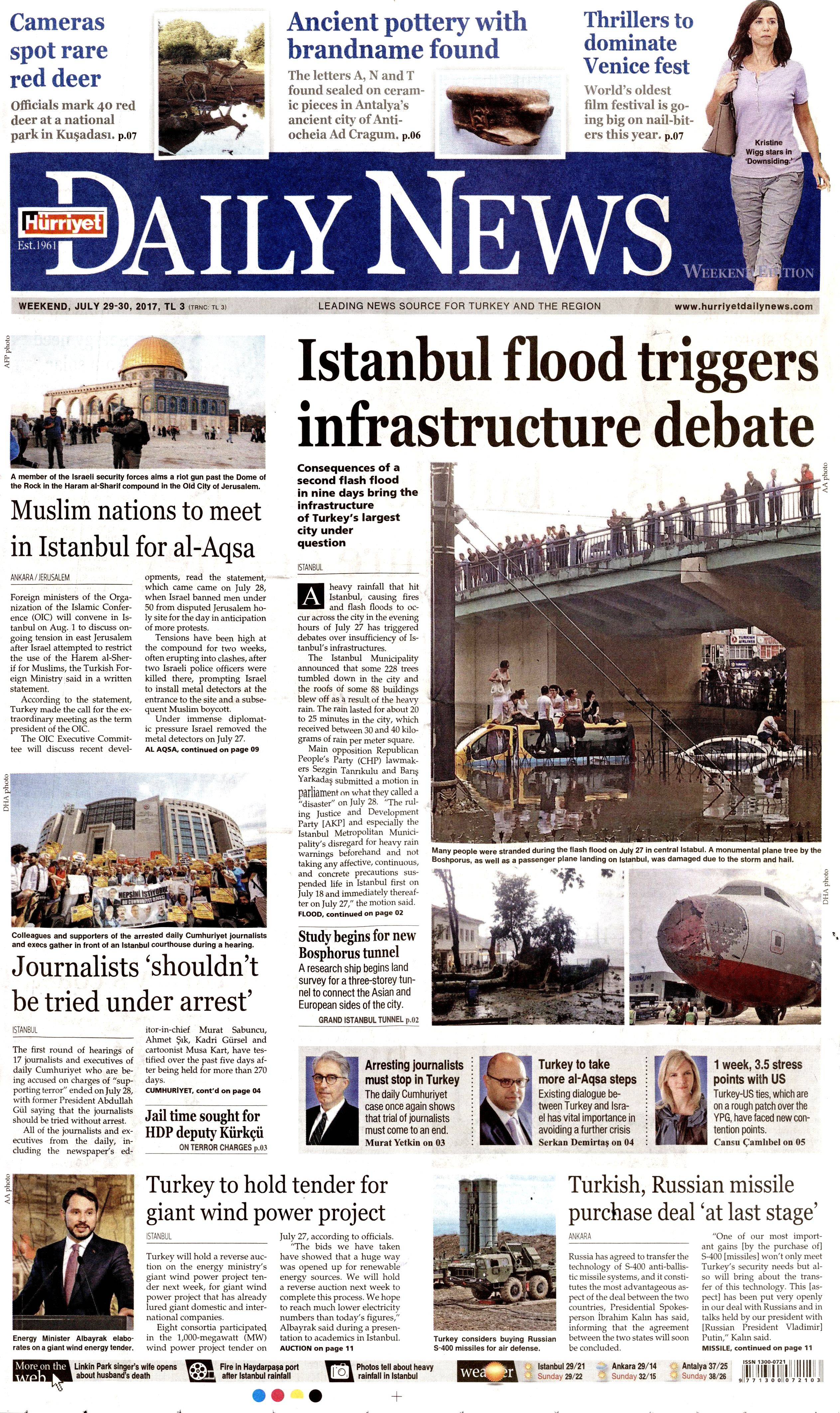 29 Temmuz 2017 gazete manşetleri - 4