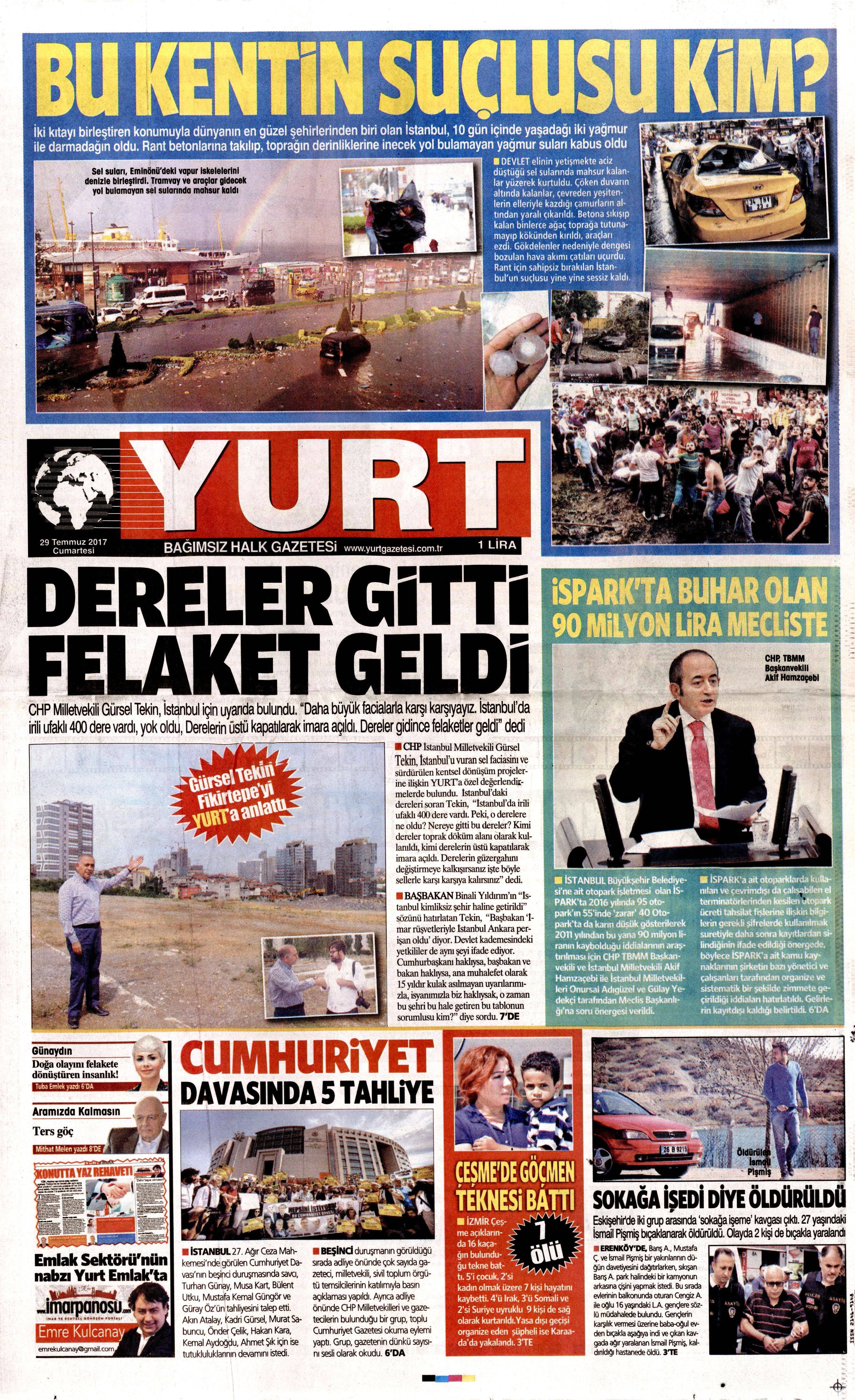 29 Temmuz 2017 gazete manşetleri - 32