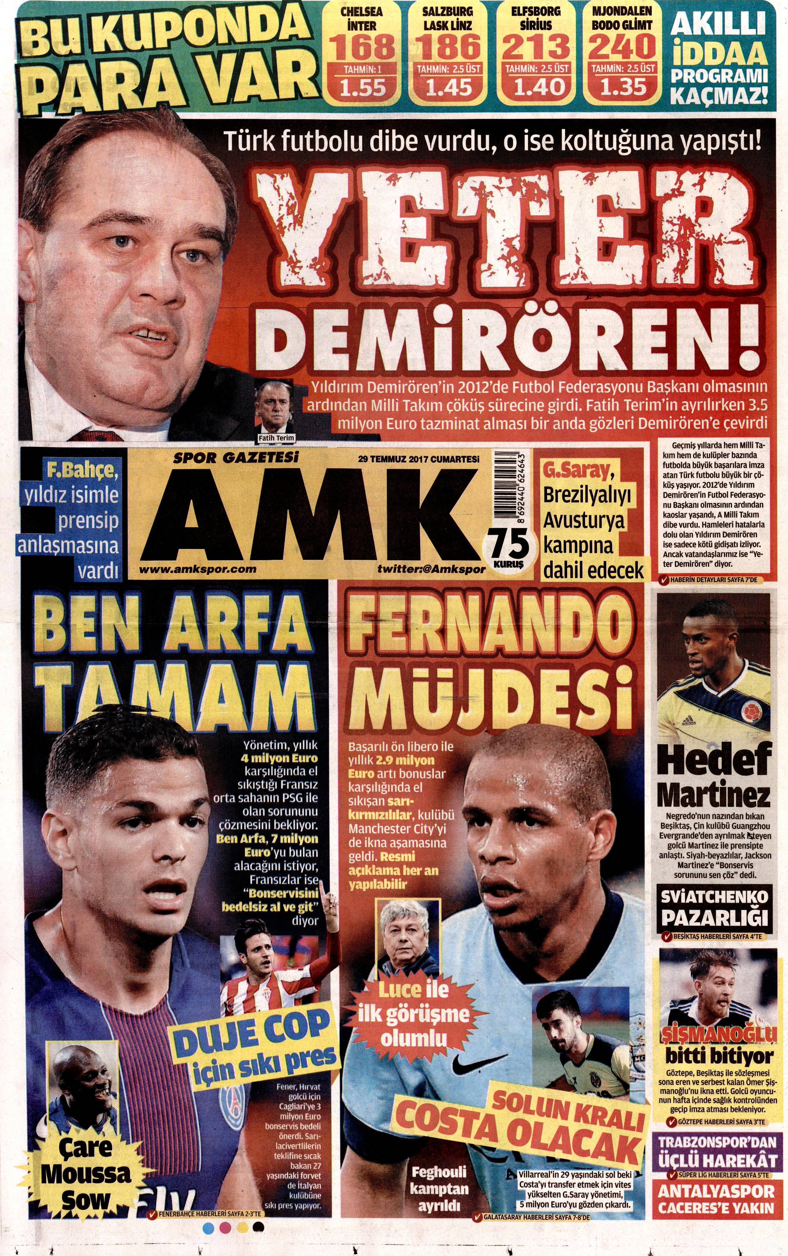 29 Temmuz 2017 gazete manşetleri - 33