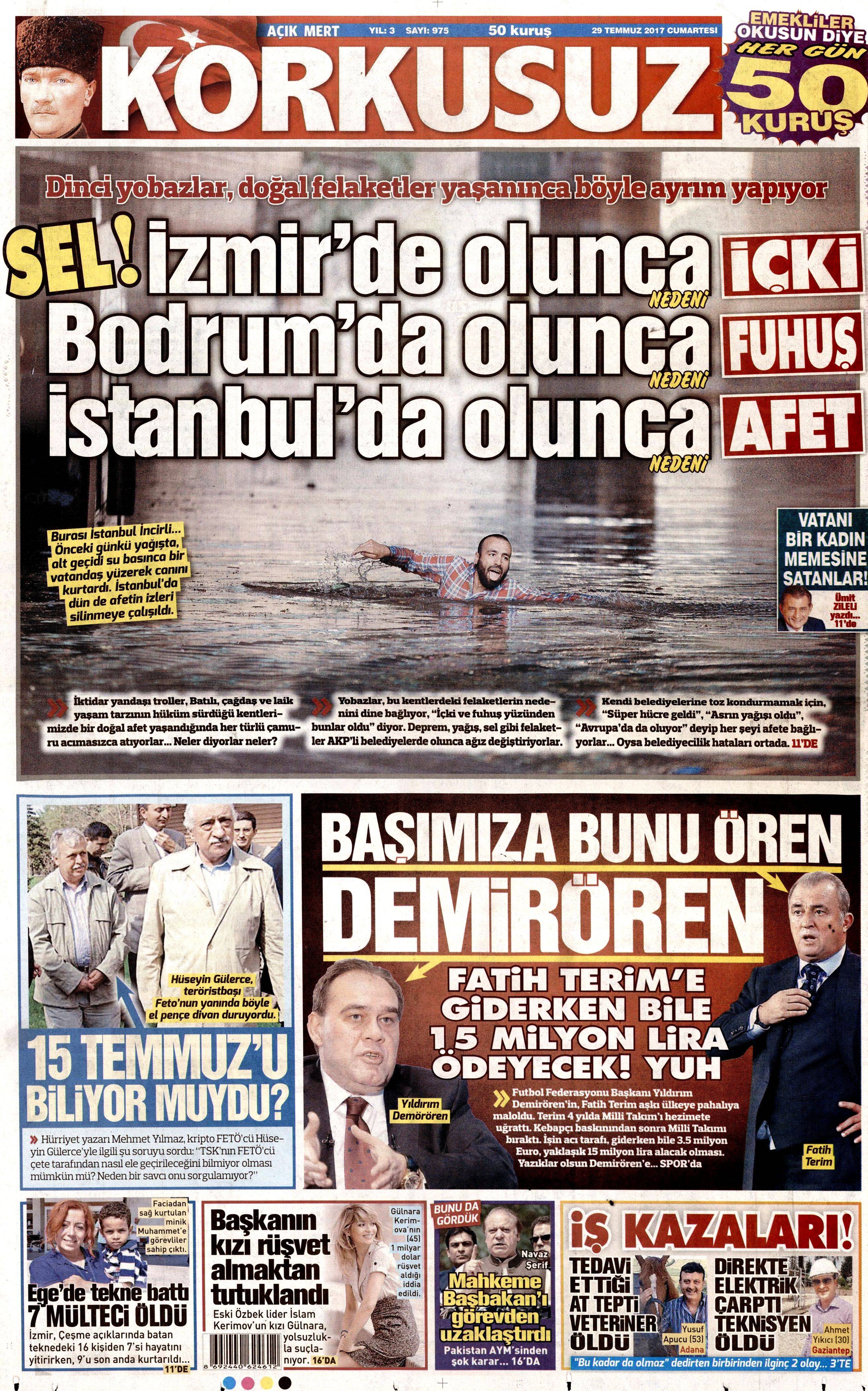 29 Temmuz 2017 gazete manşetleri - 14