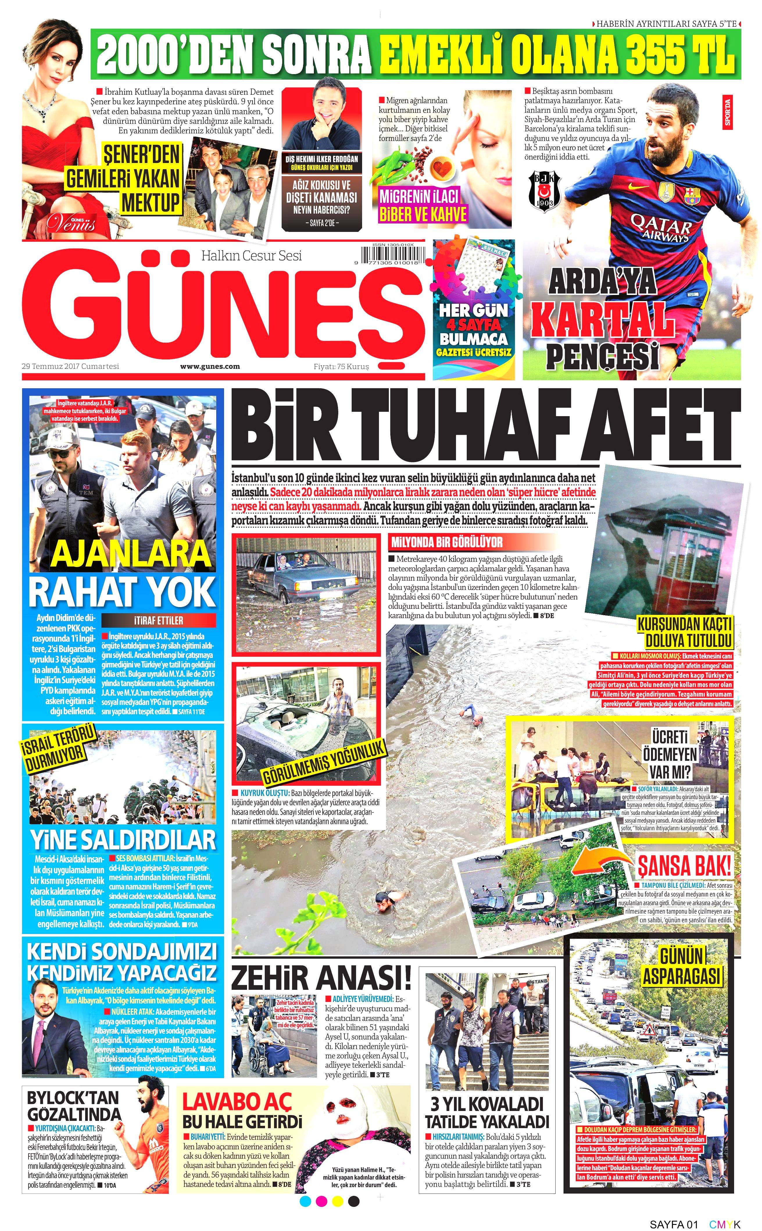 29 Temmuz 2017 gazete manşetleri - 8