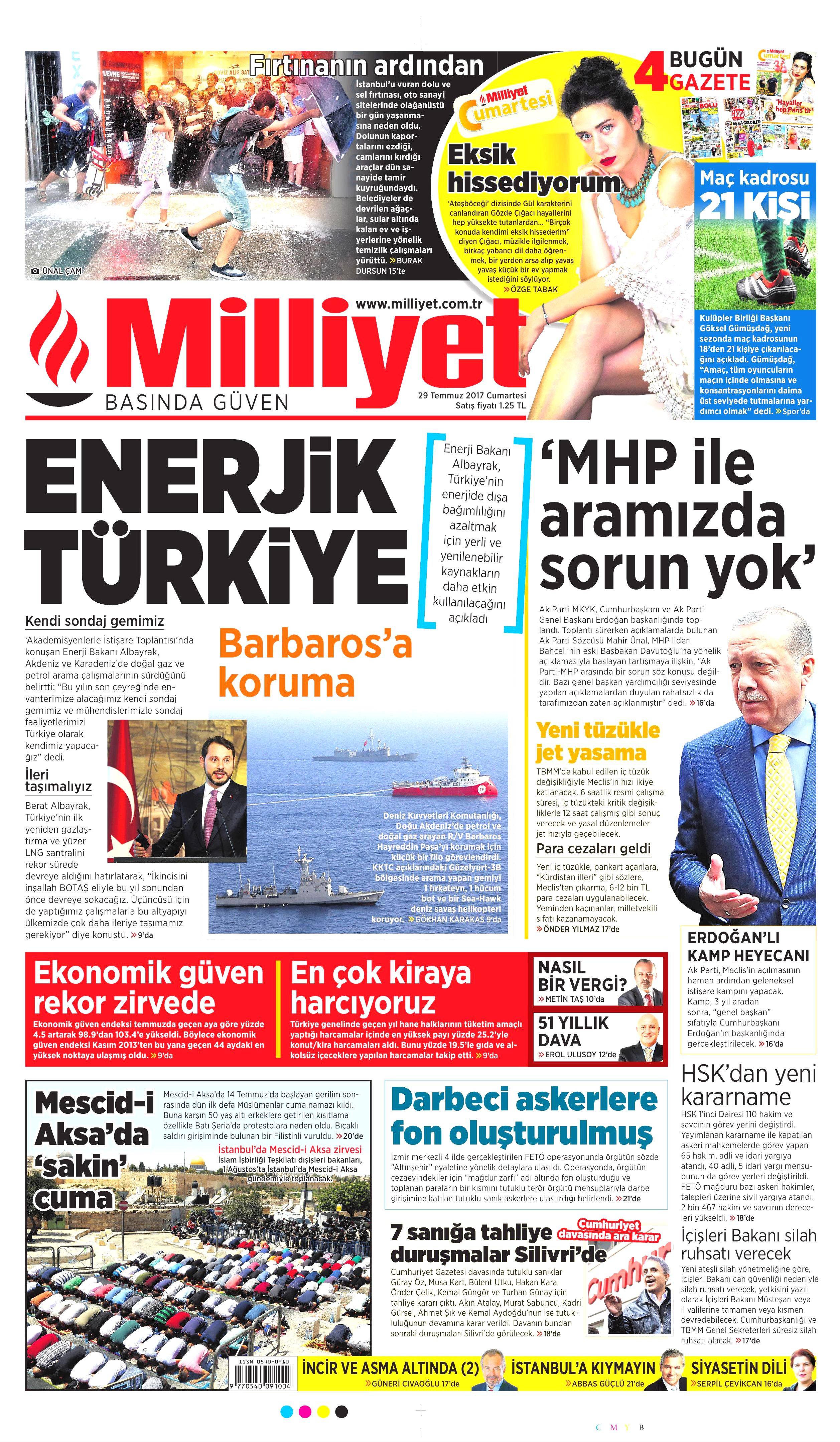 29 Temmuz 2017 gazete manşetleri - 15