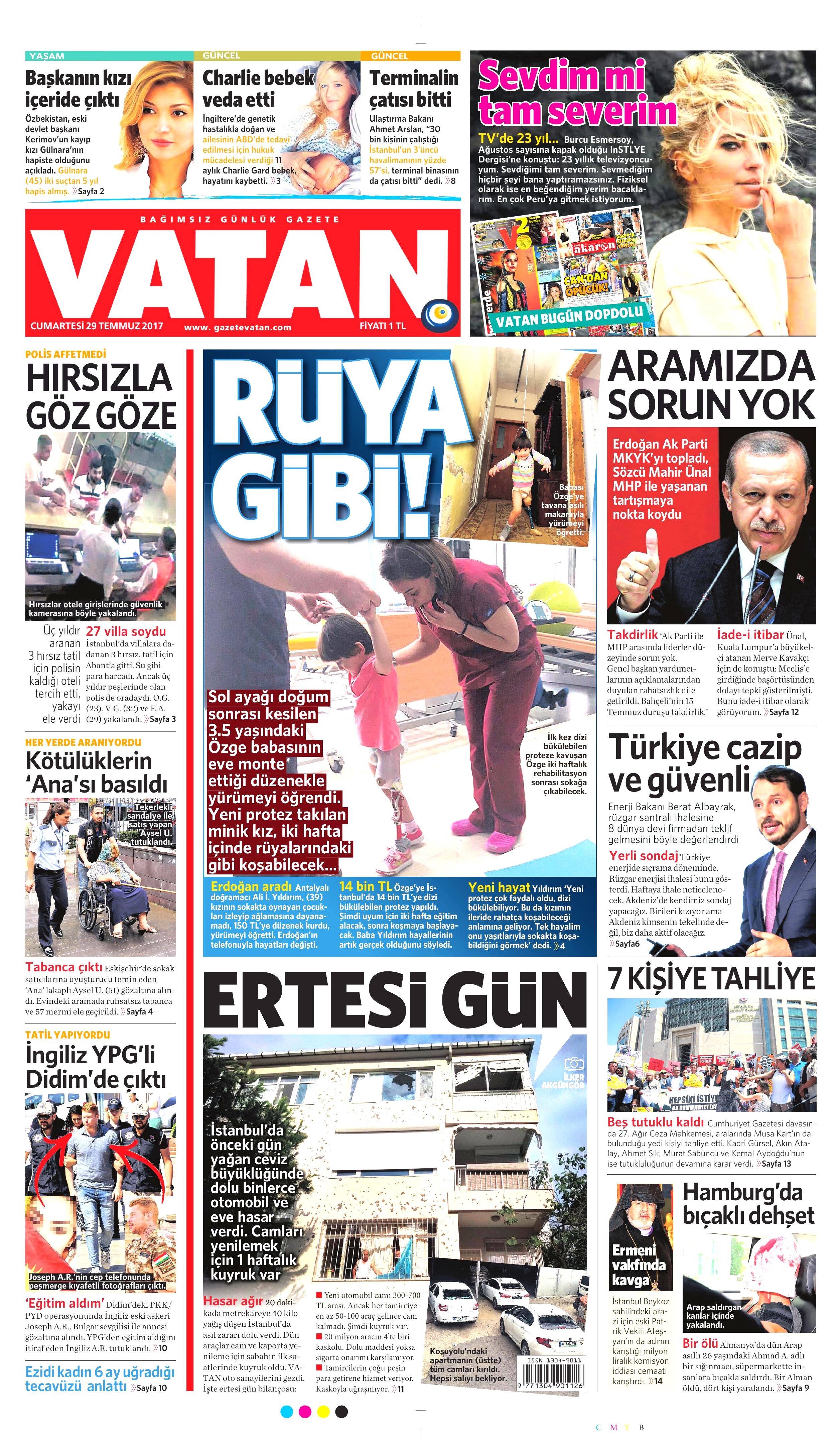 29 Temmuz 2017 gazete manşetleri - 25