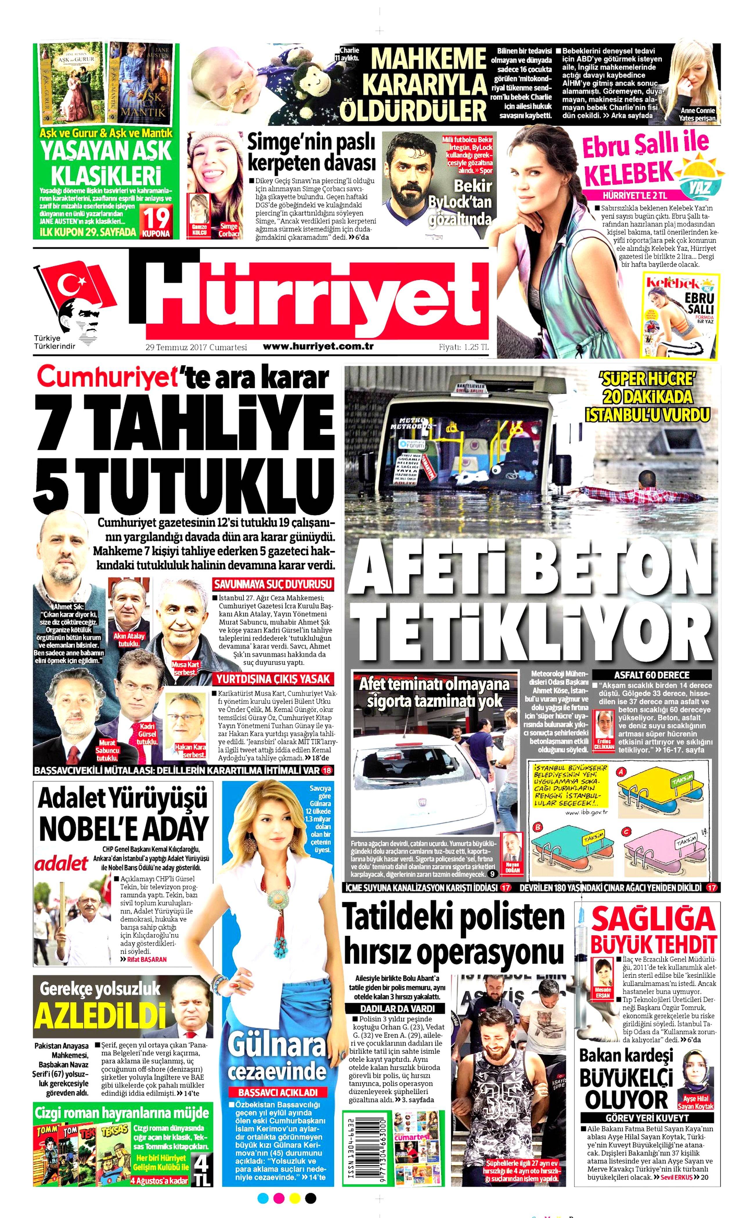 29 Temmuz 2017 gazete manşetleri - 10