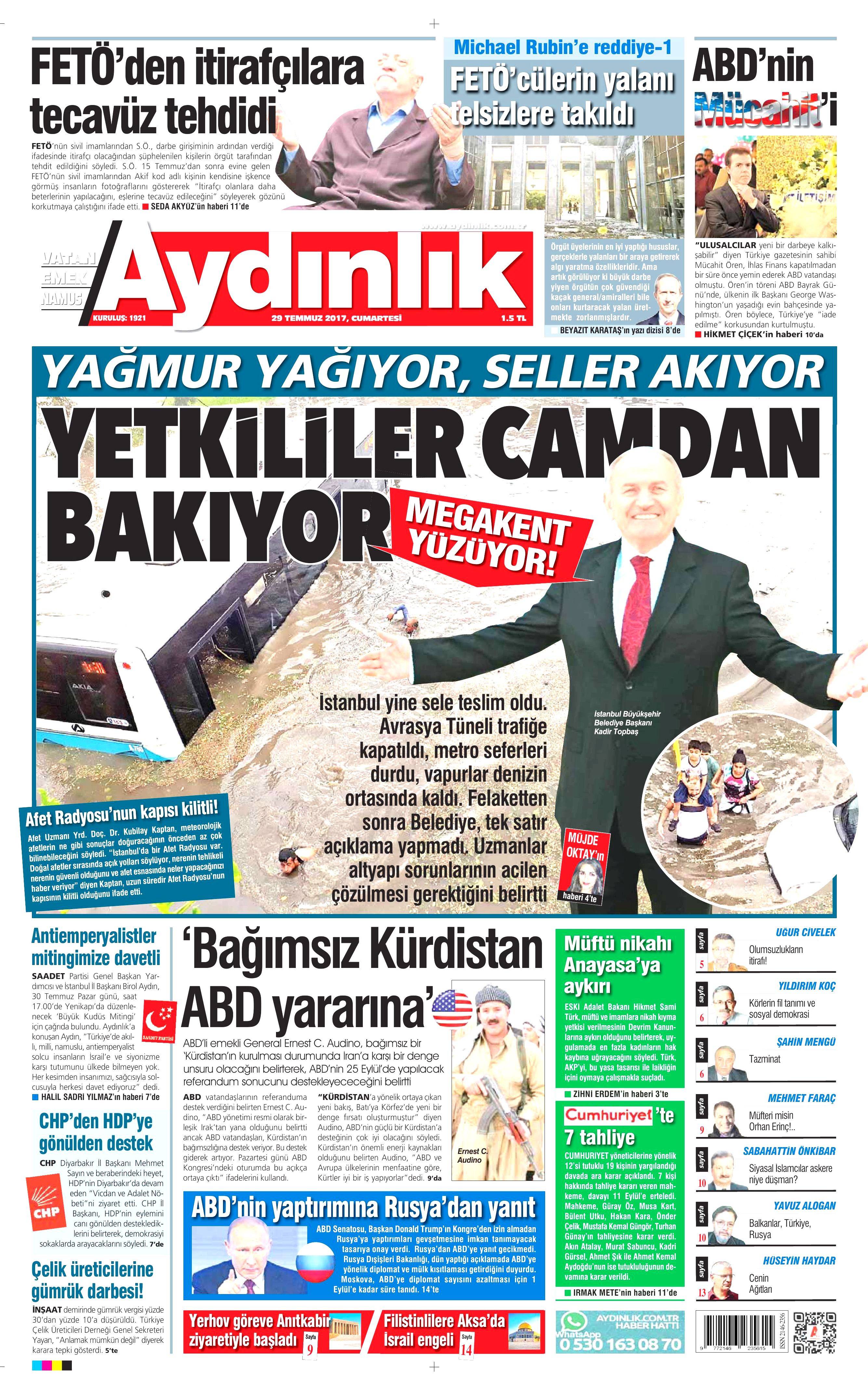 29 Temmuz 2017 gazete manşetleri - 36