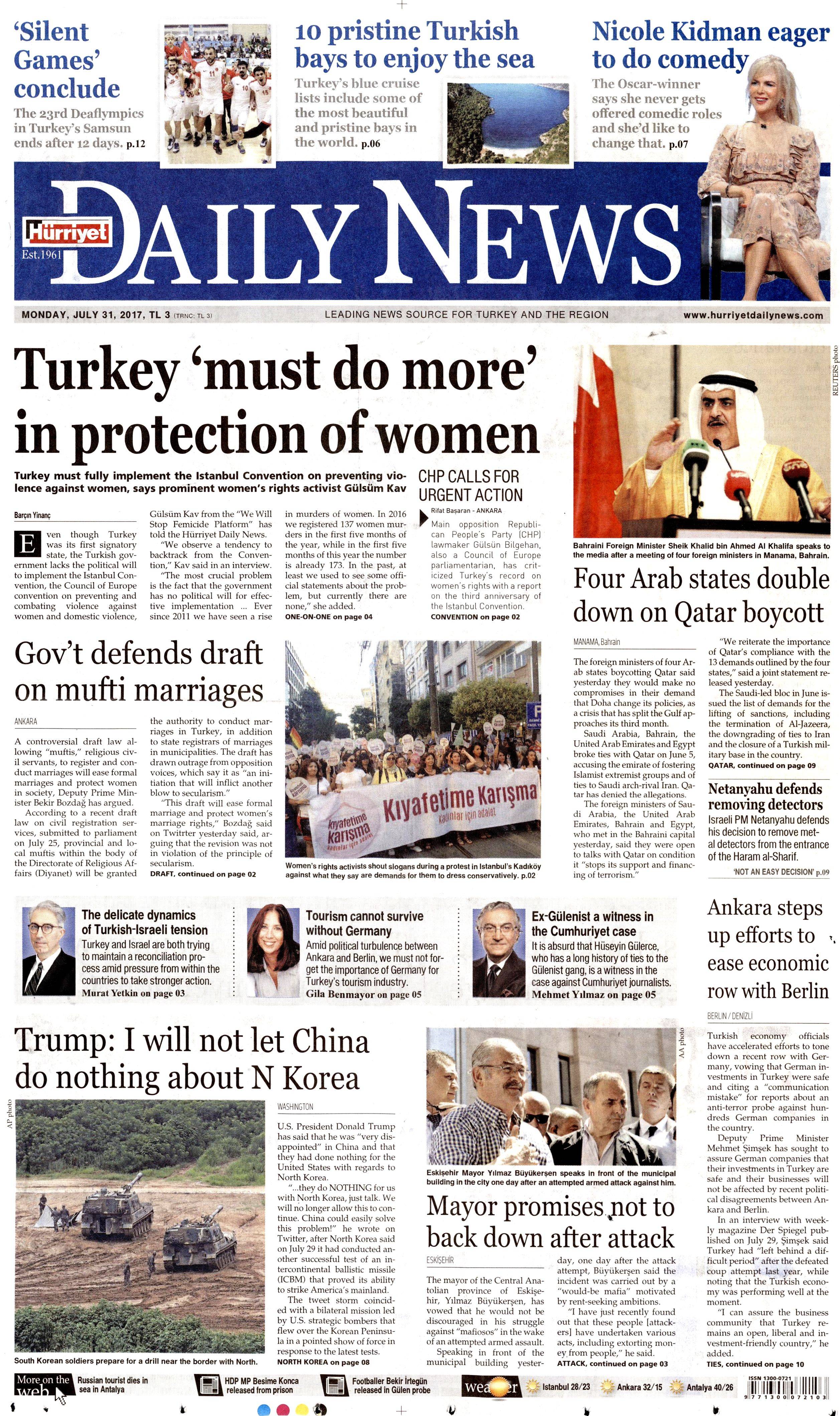 31 Temmuz 2017 gazete manşetleri - 4