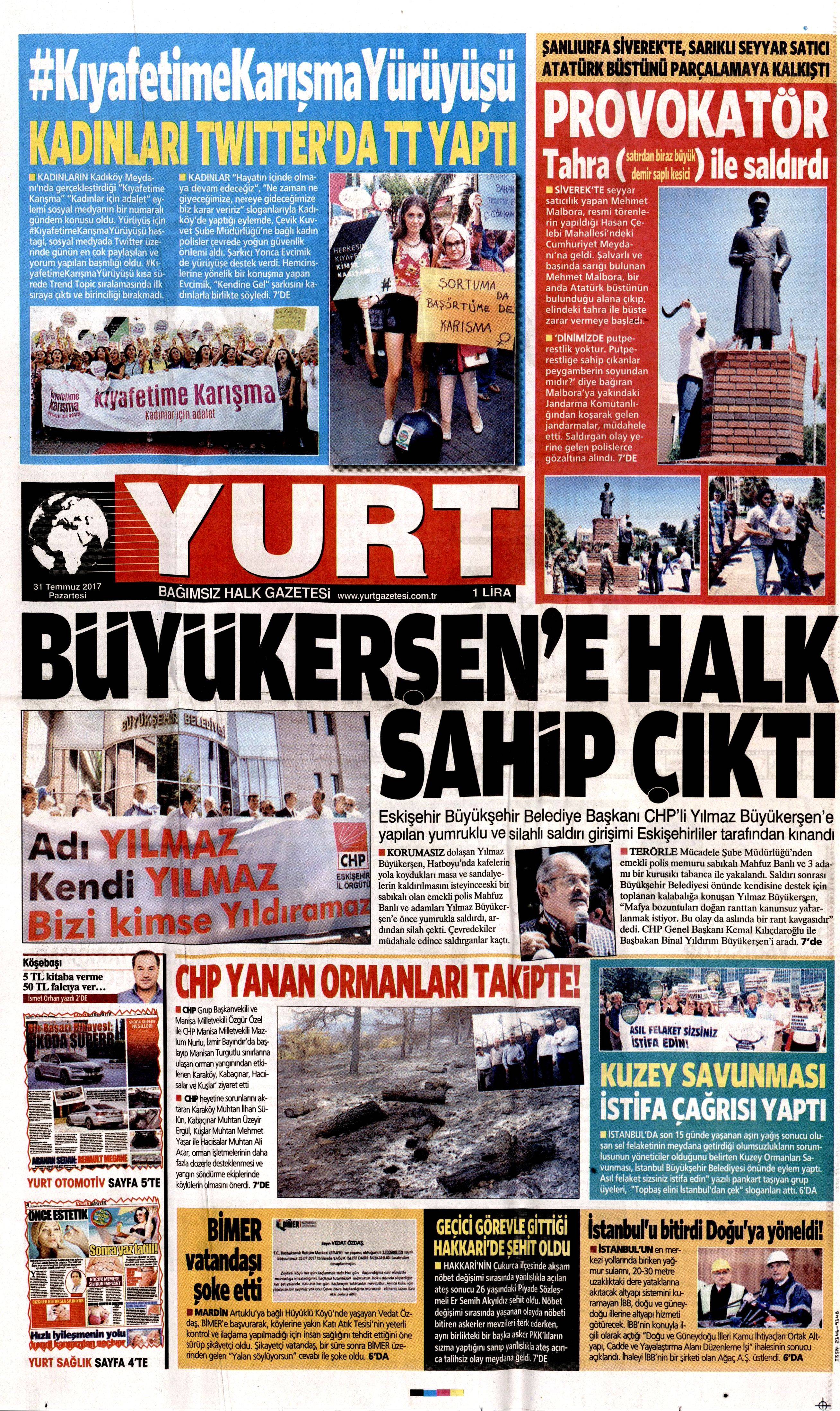 31 Temmuz 2017 gazete manşetleri - 24