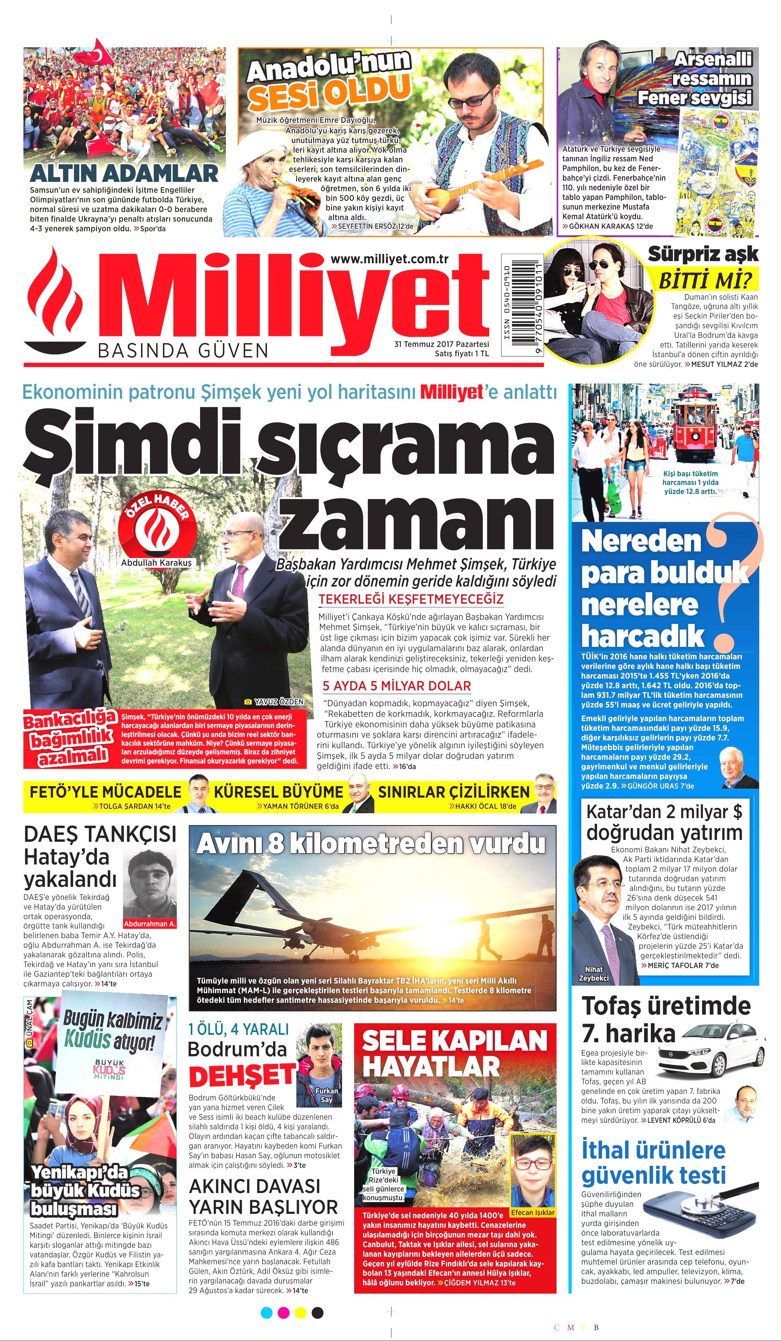 31 Temmuz 2017 gazete manşetleri - 11