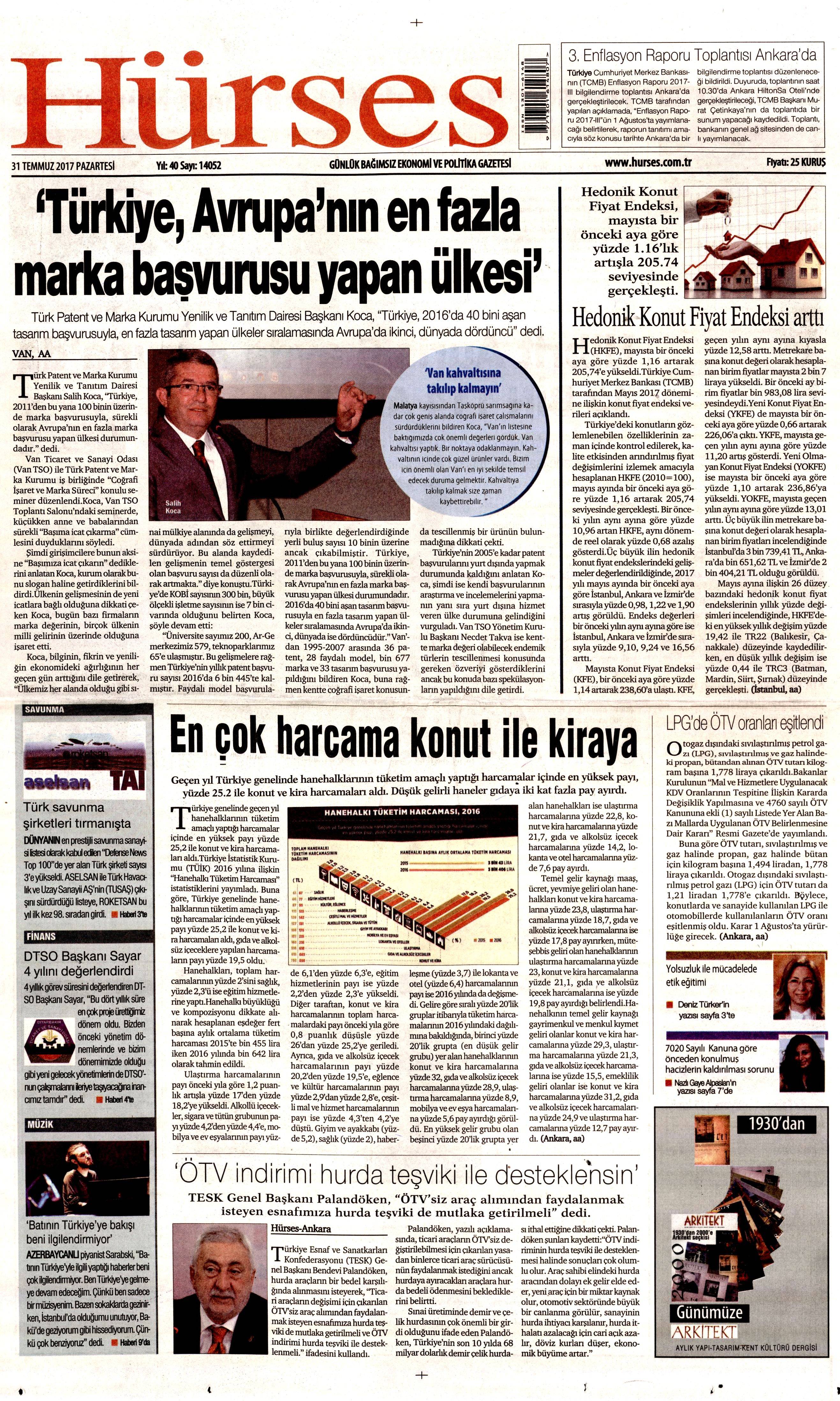 31 Temmuz 2017 gazete manşetleri - 8
