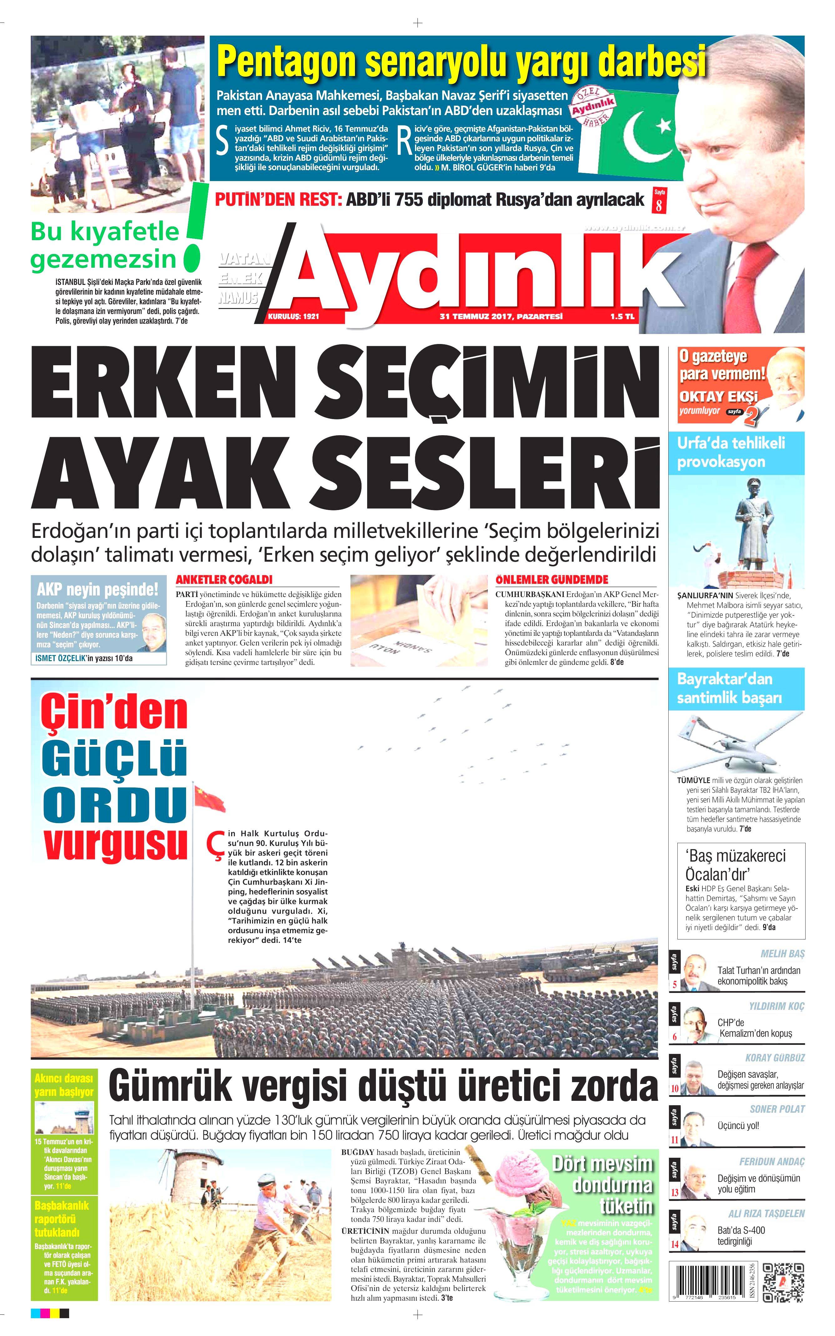 31 Temmuz 2017 gazete manşetleri - 28