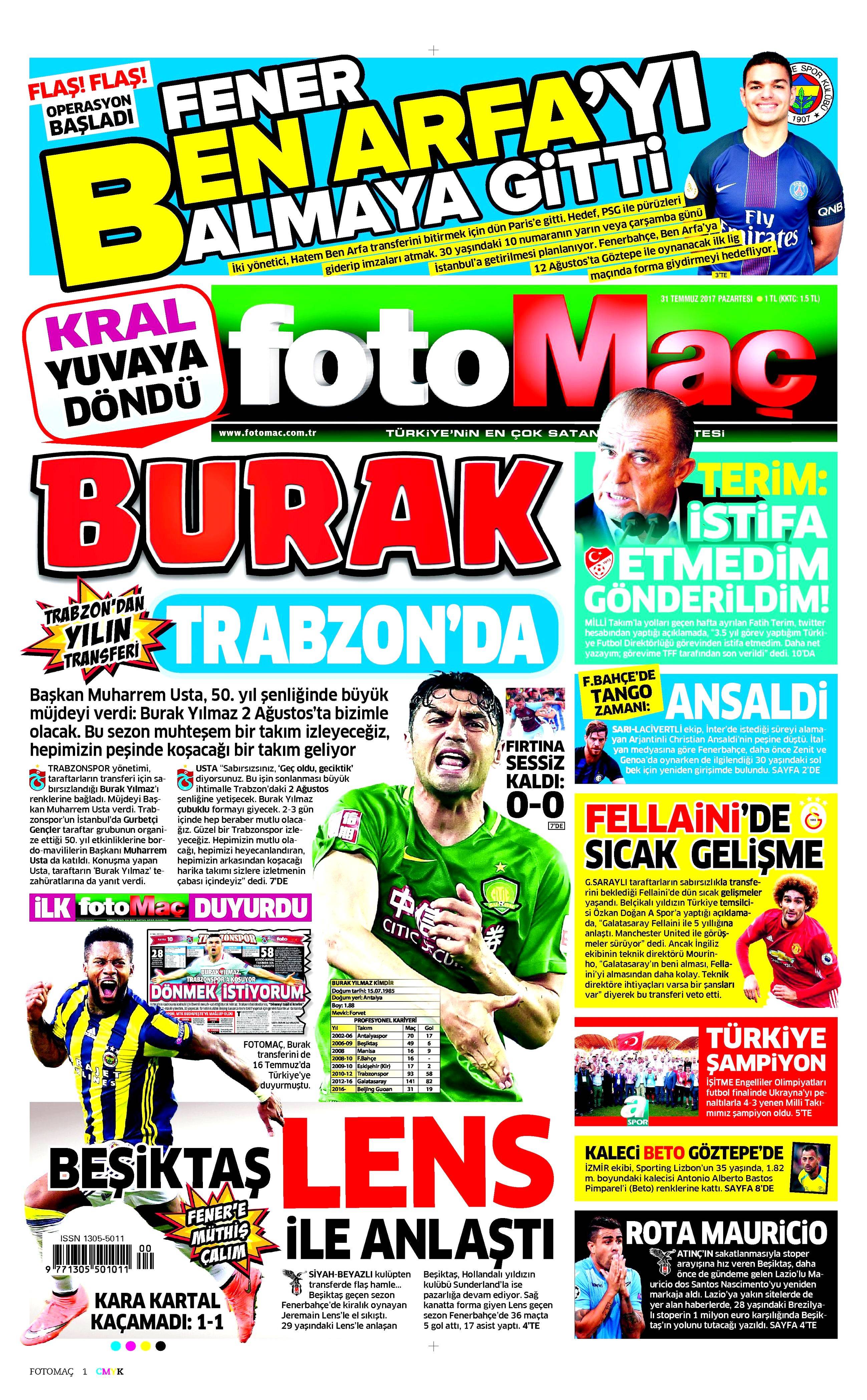 31 Temmuz 2017 gazete manşetleri - 27