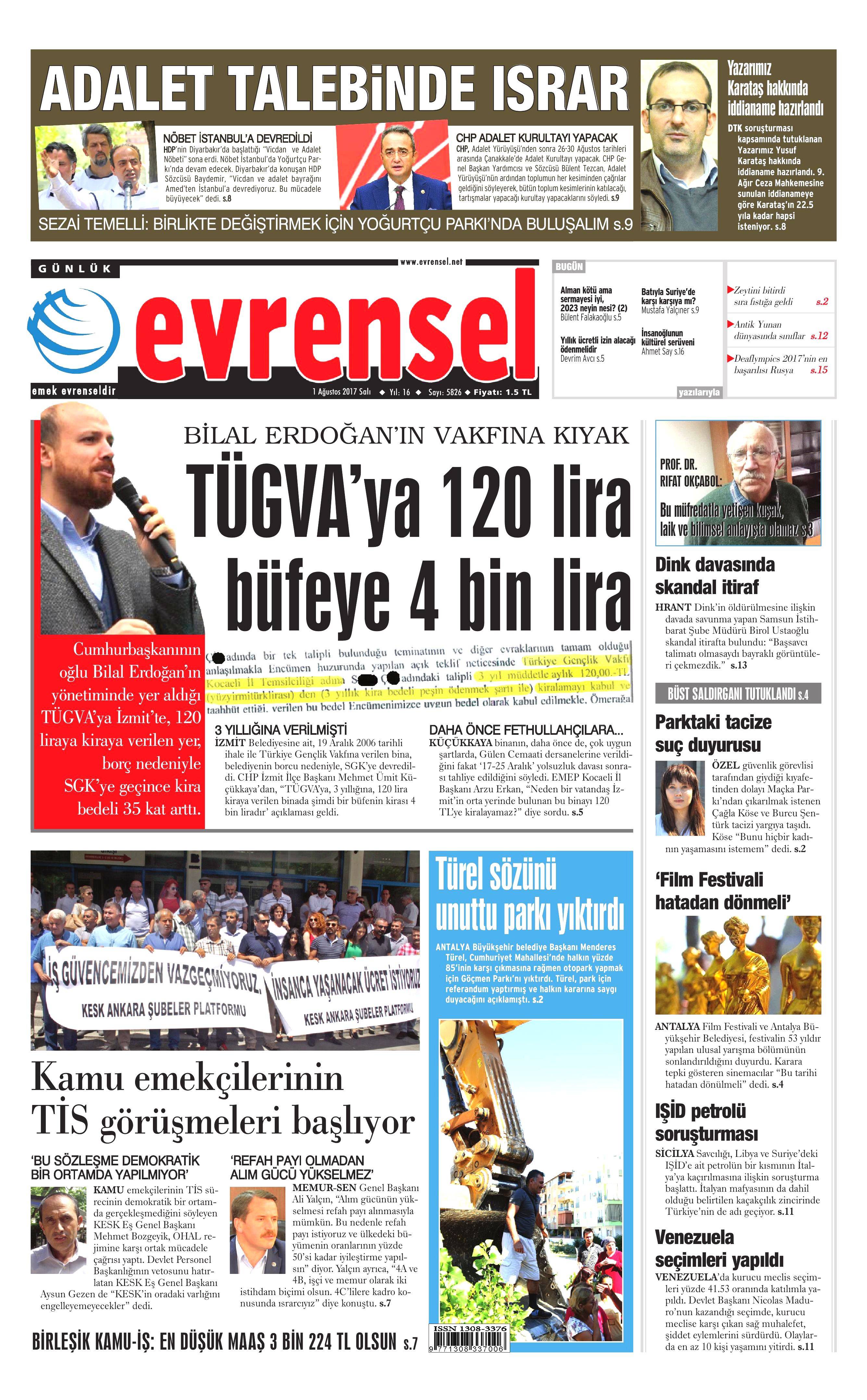 1 Ağustos 2017 gazete manşetleri - 39