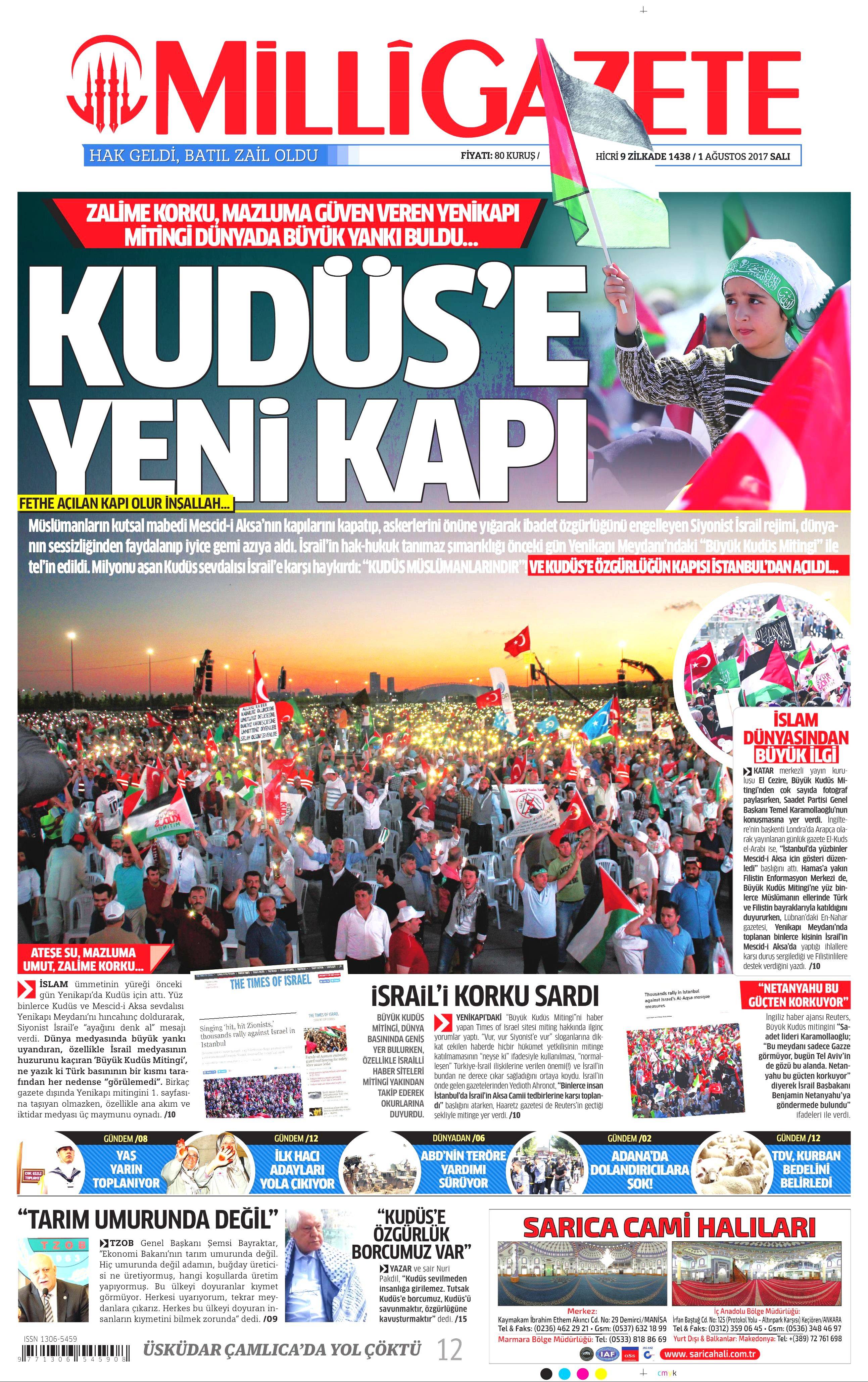 1 Ağustos 2017 gazete manşetleri - 15