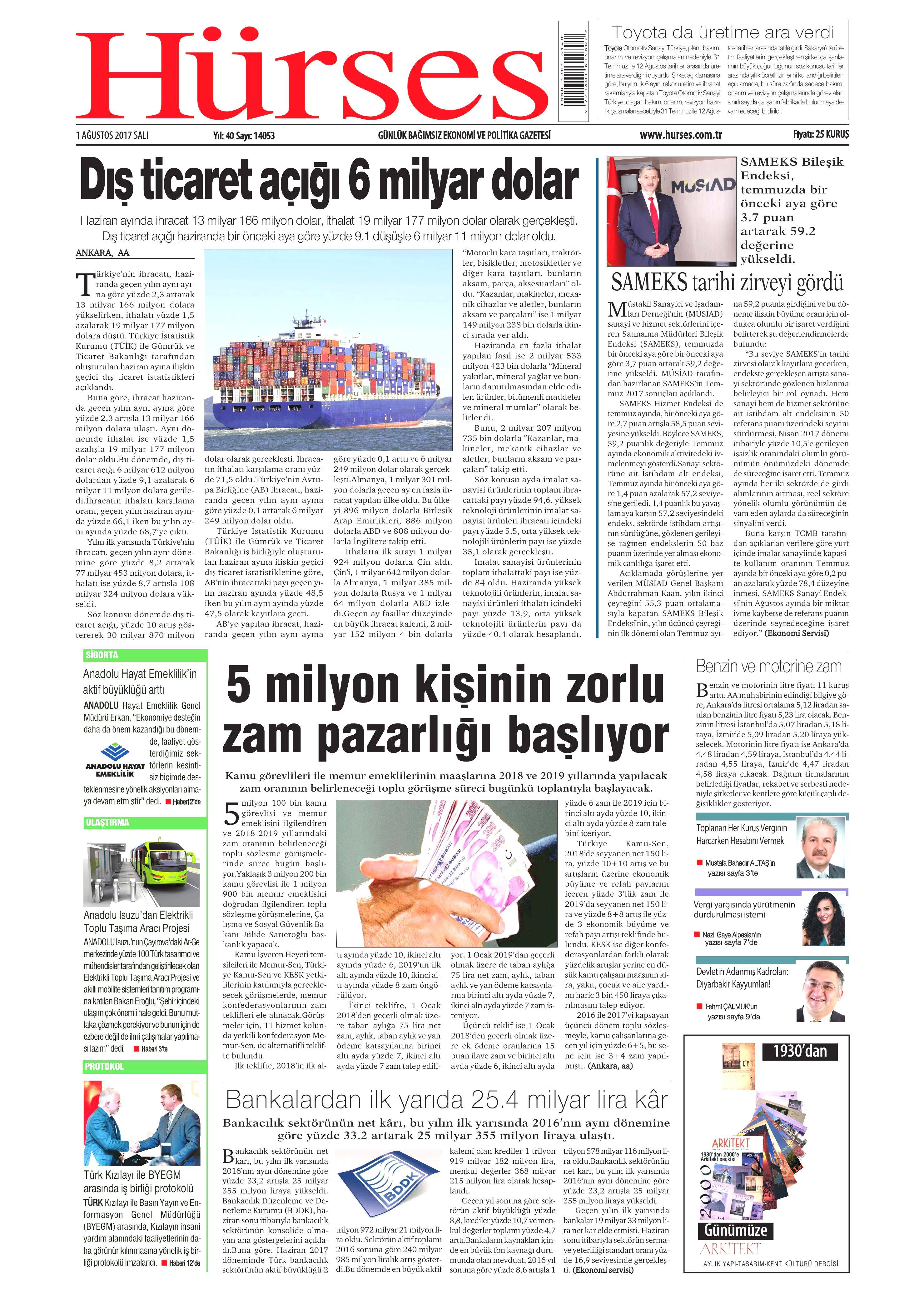 1 Ağustos 2017 gazete manşetleri - 11