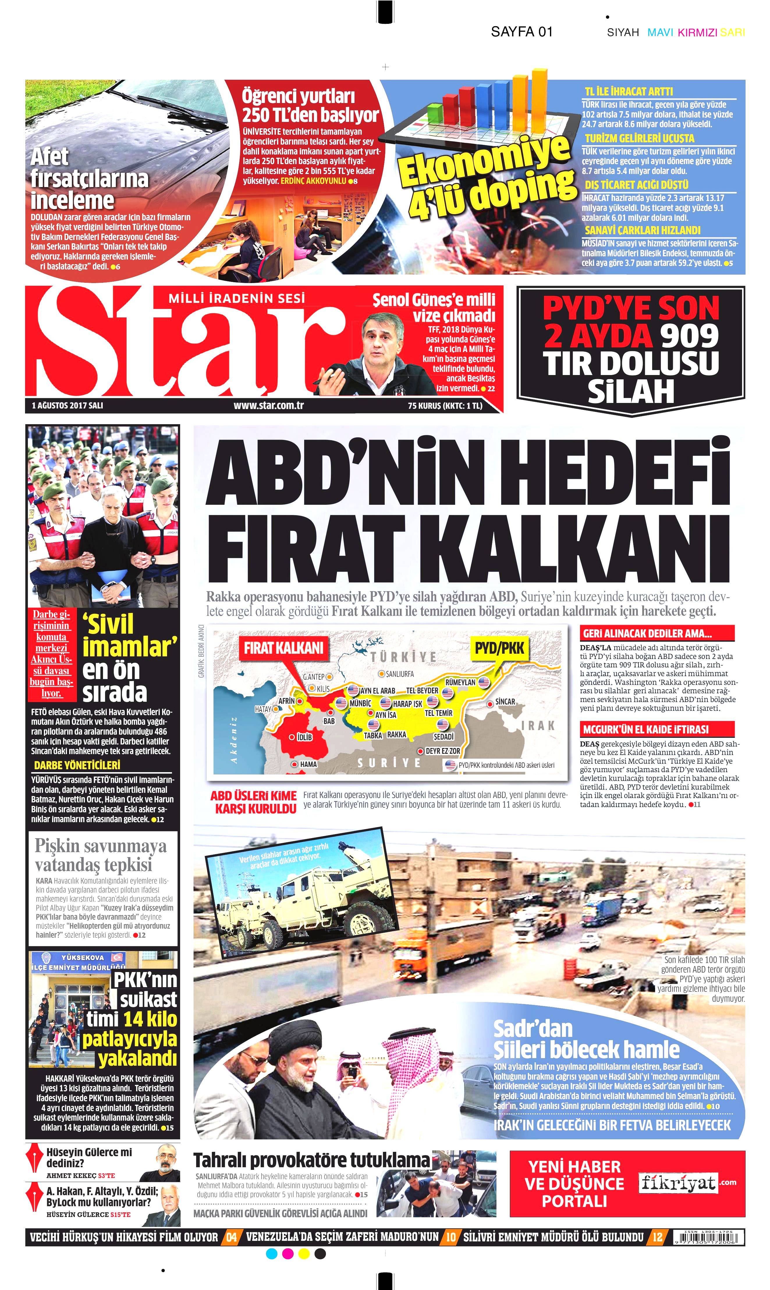 1 Ağustos 2017 gazete manşetleri - 21