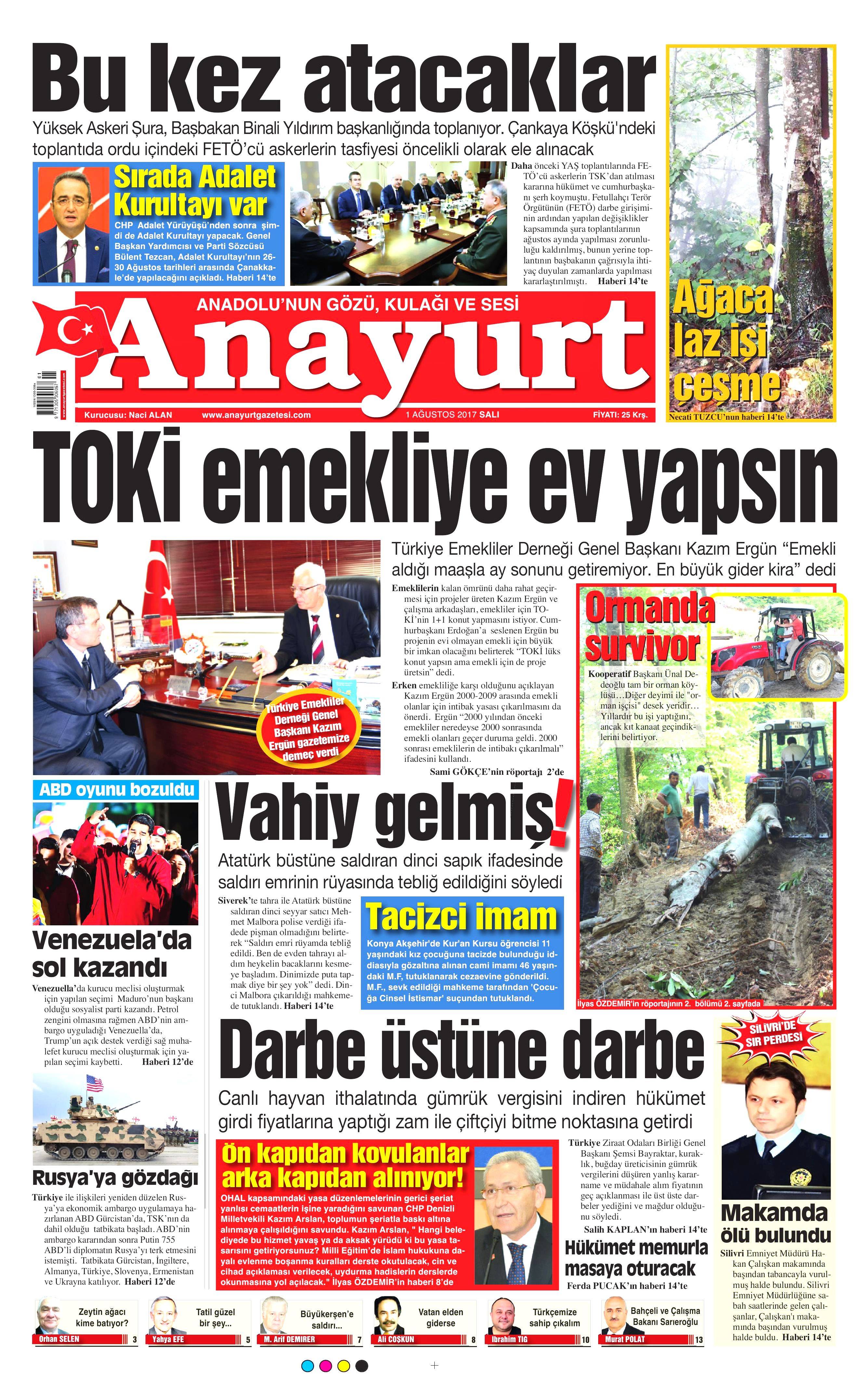 1 Ağustos 2017 gazete manşetleri - 3