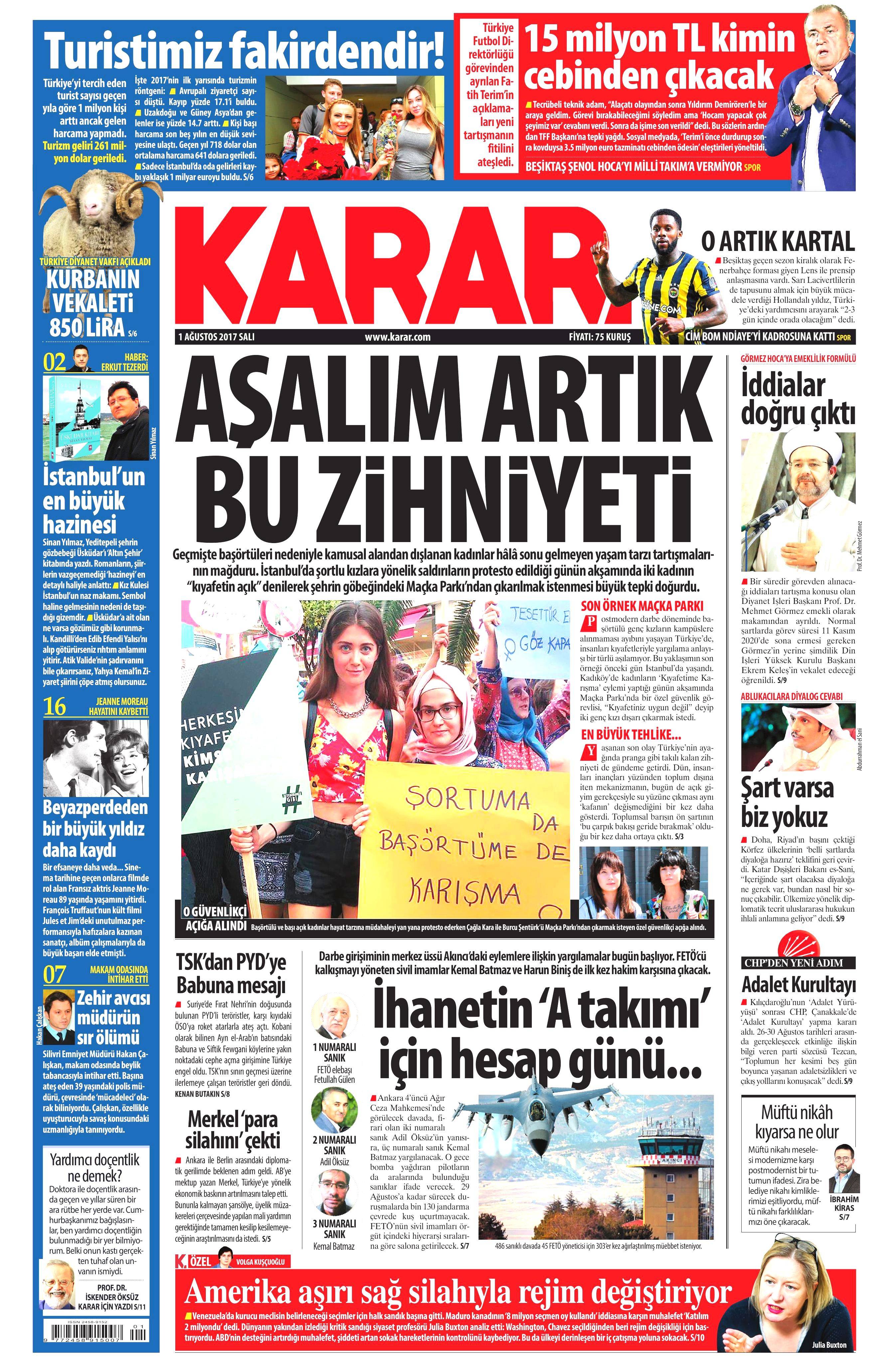 1 Ağustos 2017 gazete manşetleri - 13