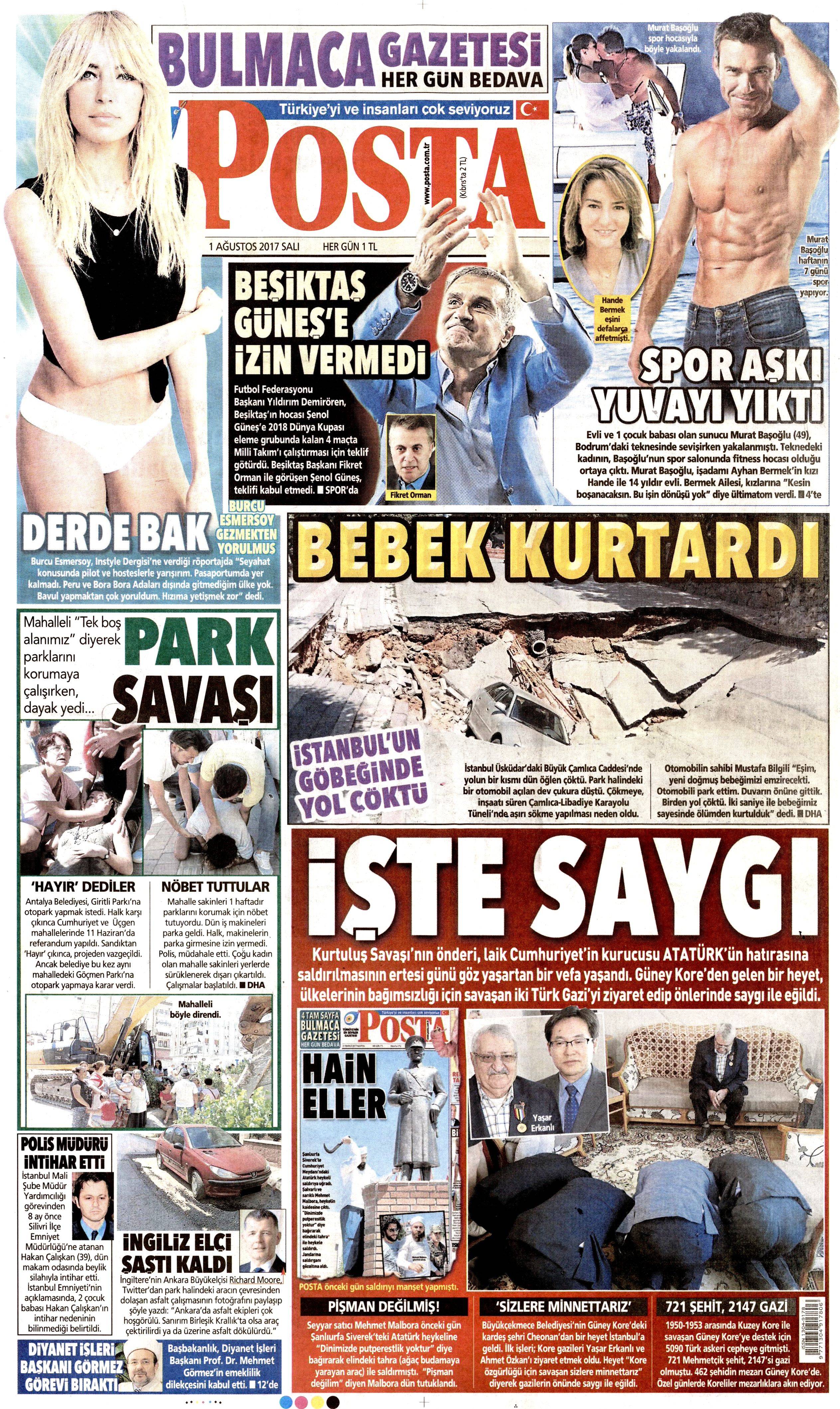 1 Ağustos 2017 gazete manşetleri - 19