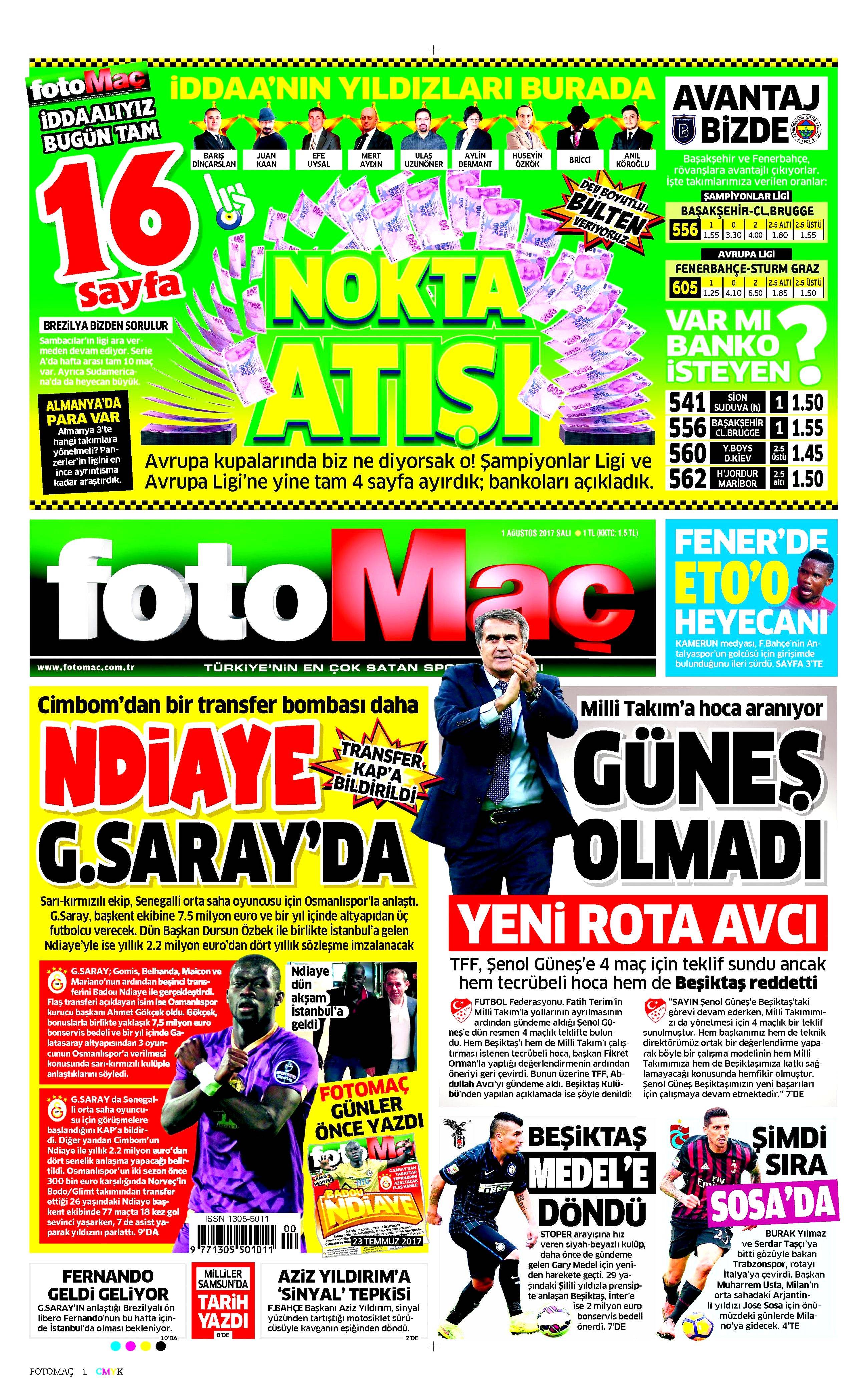 1 Ağustos 2017 gazete manşetleri - 35