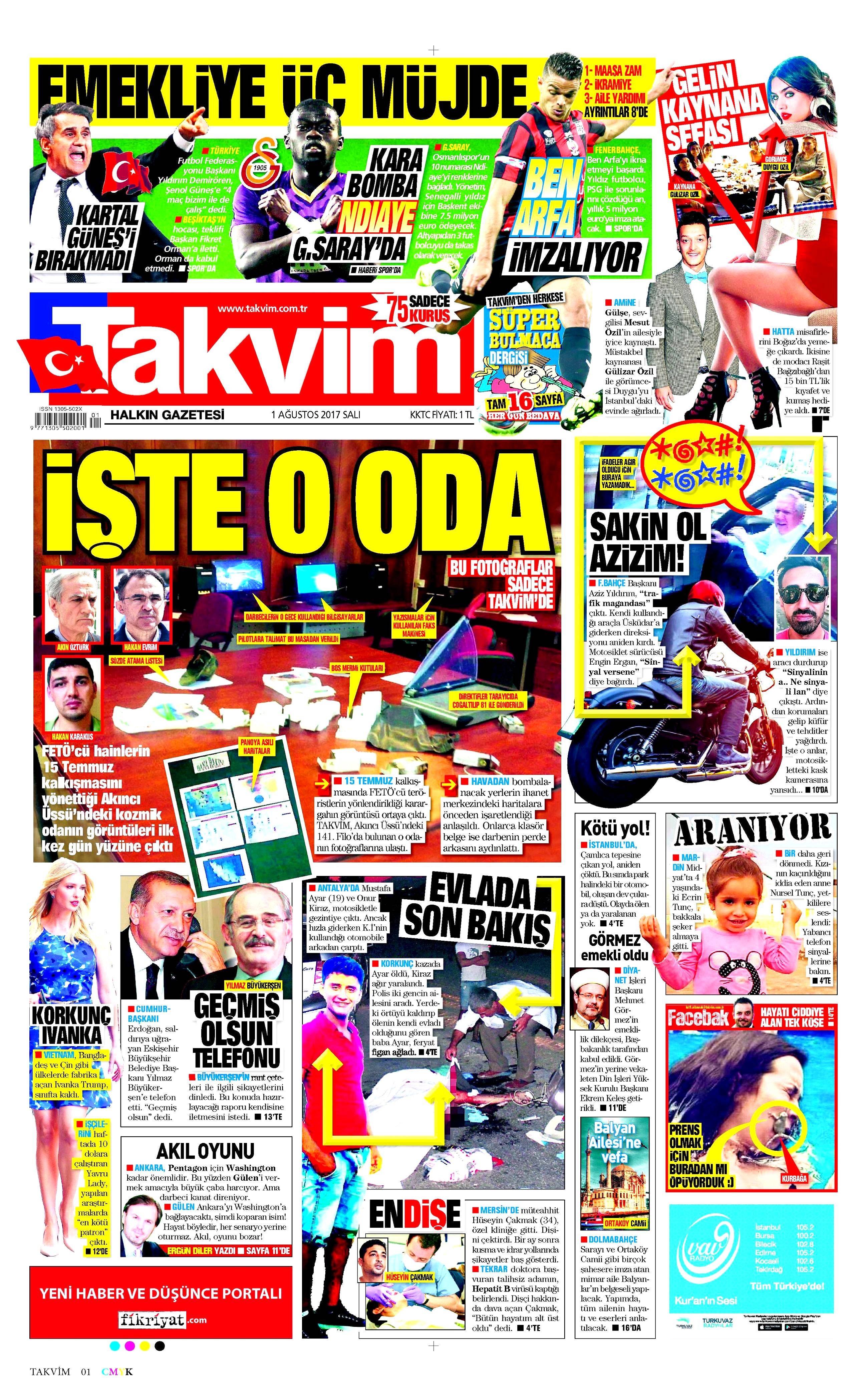 1 Ağustos 2017 gazete manşetleri - 23