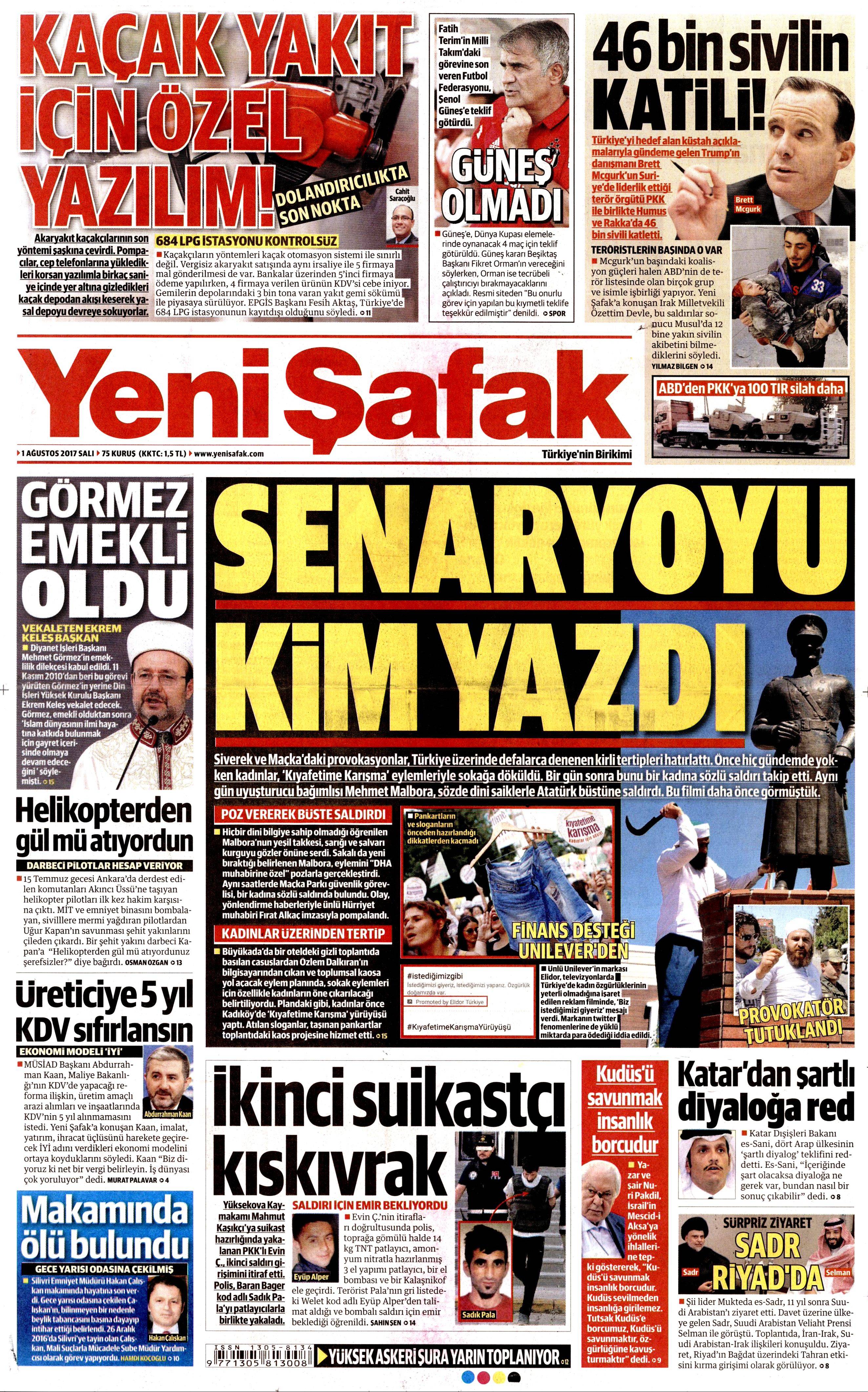 1 Ağustos 2017 gazete manşetleri - 31