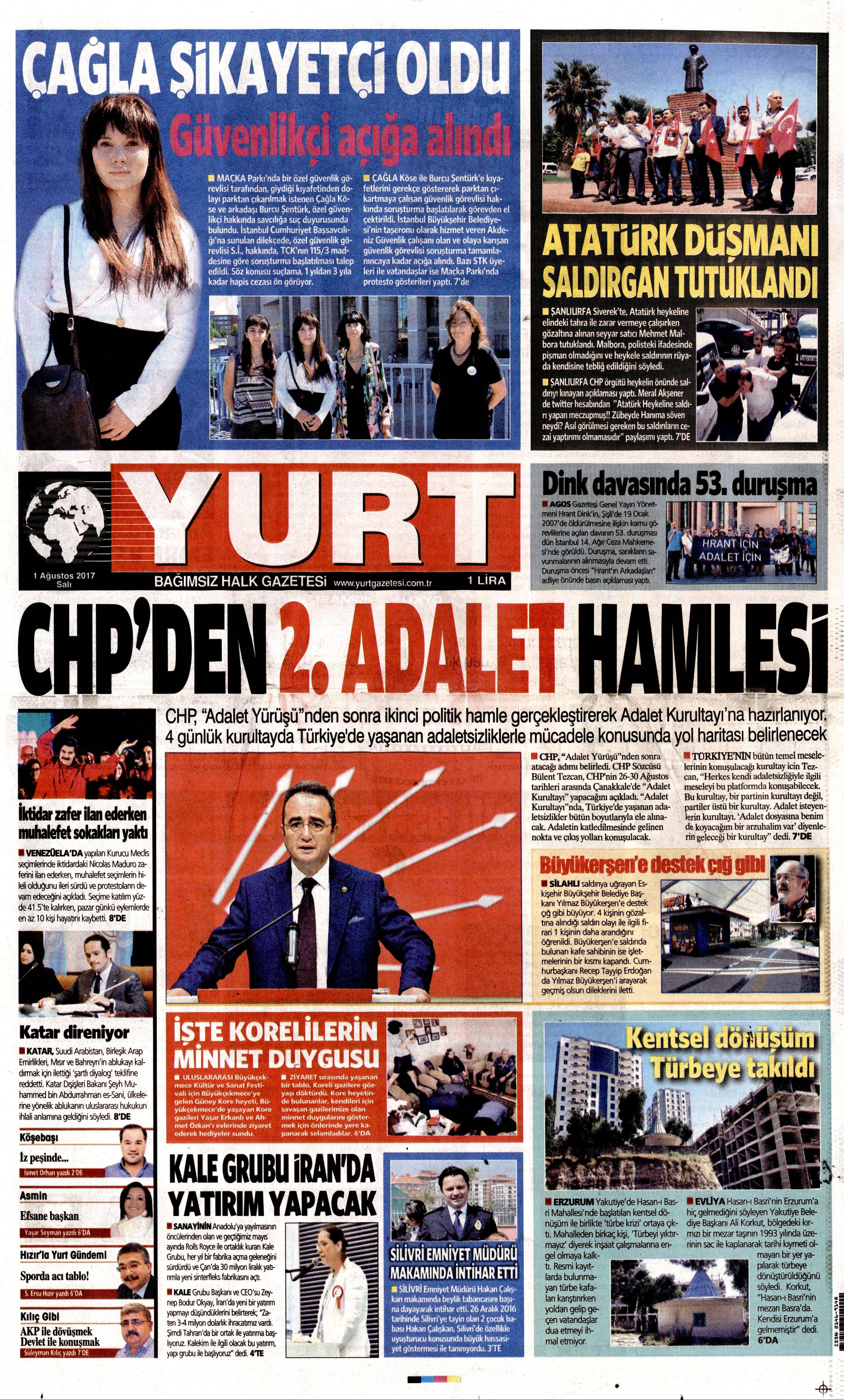 1 Ağustos 2017 gazete manşetleri - 32