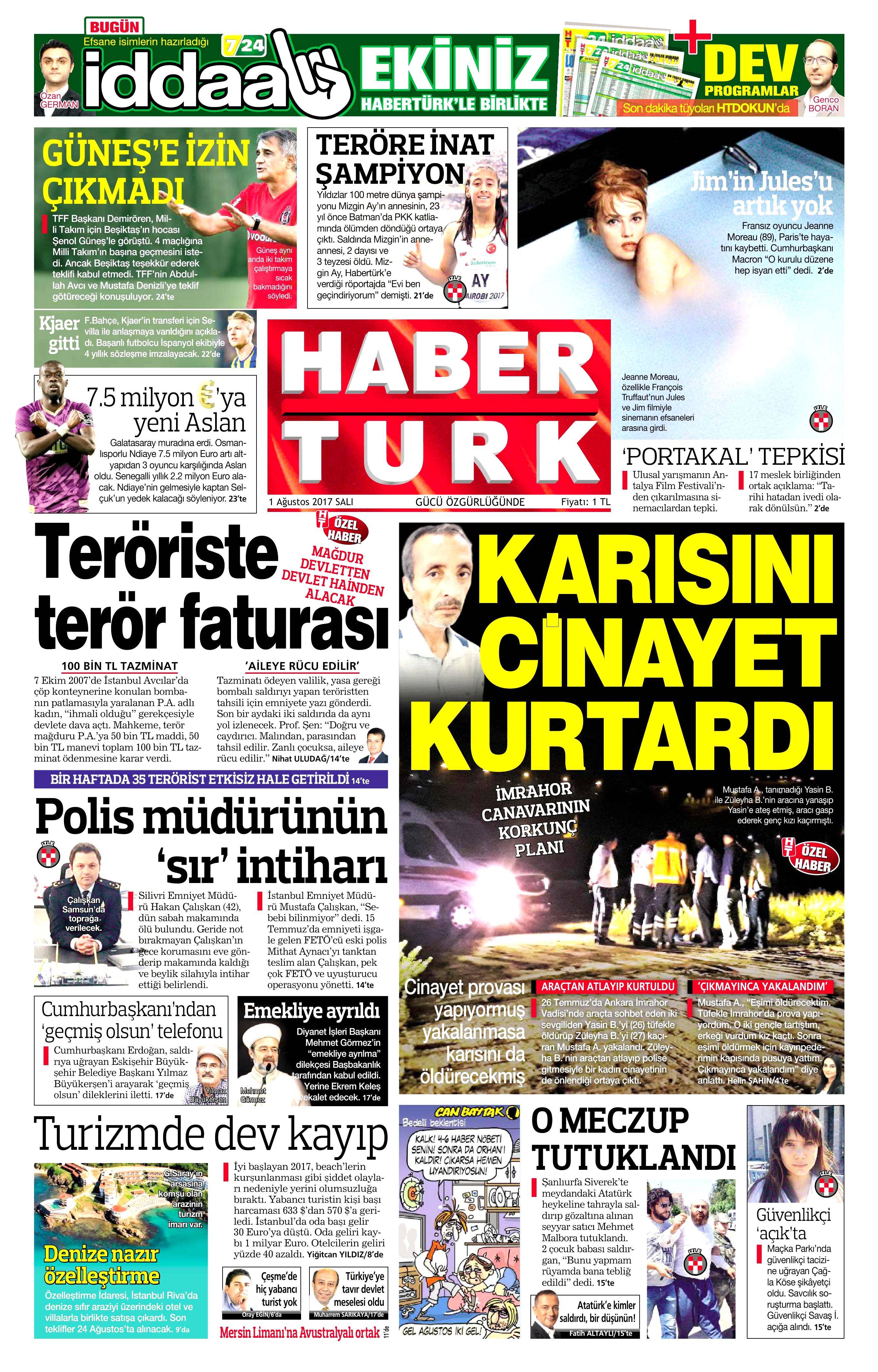 1 Ağustos 2017 gazete manşetleri - 9