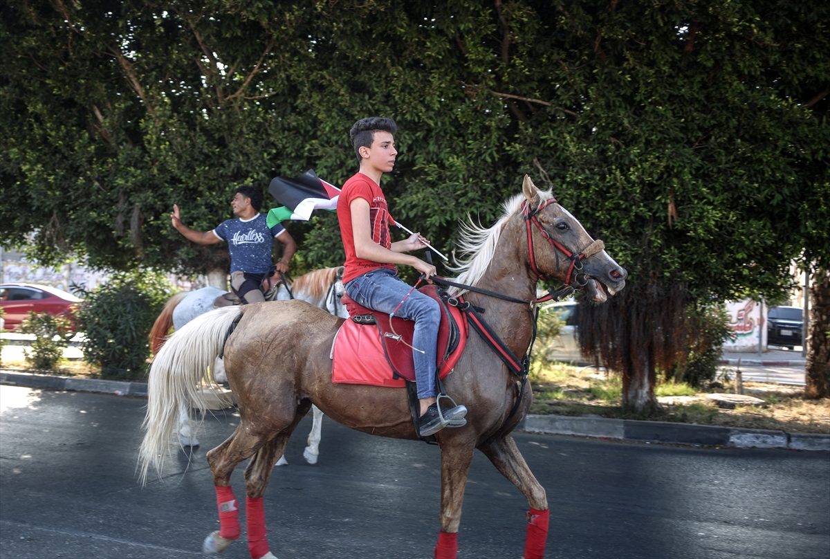 Filistinliler Aksa'ya destek için 'at' koşturdular! - 5