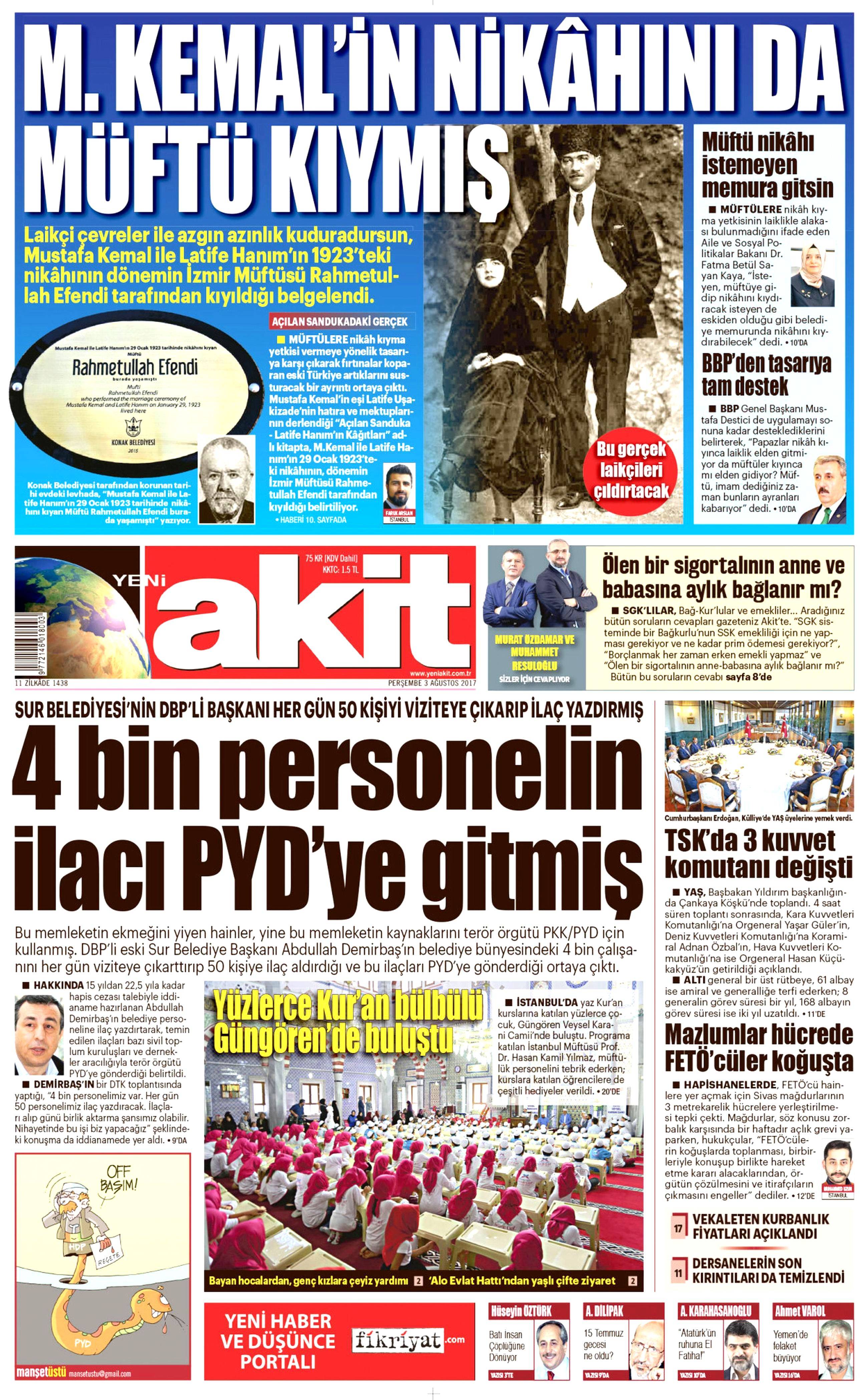 3 Ağustos 2017 gazete manşetleri - 2