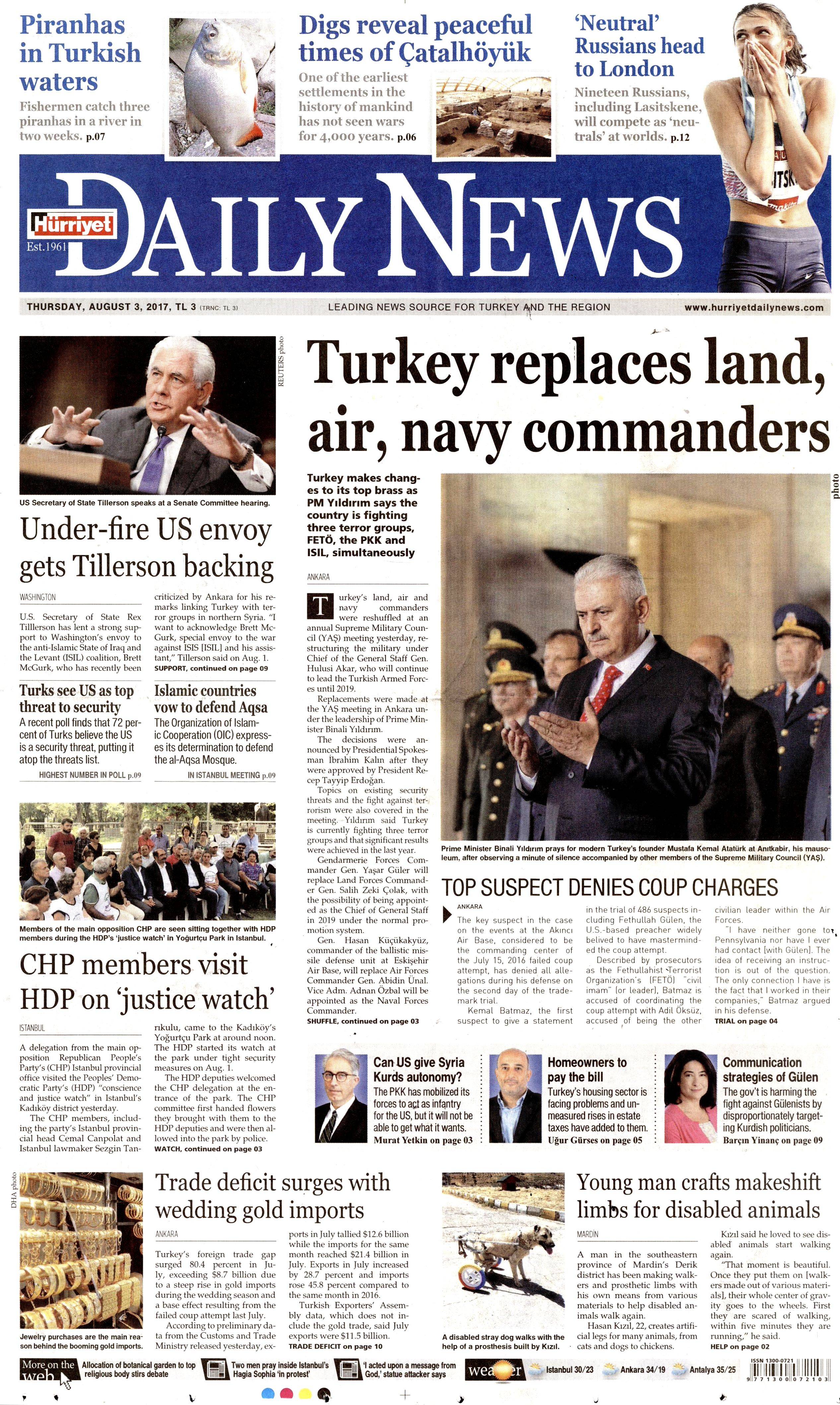 3 Ağustos 2017 gazete manşetleri - 5