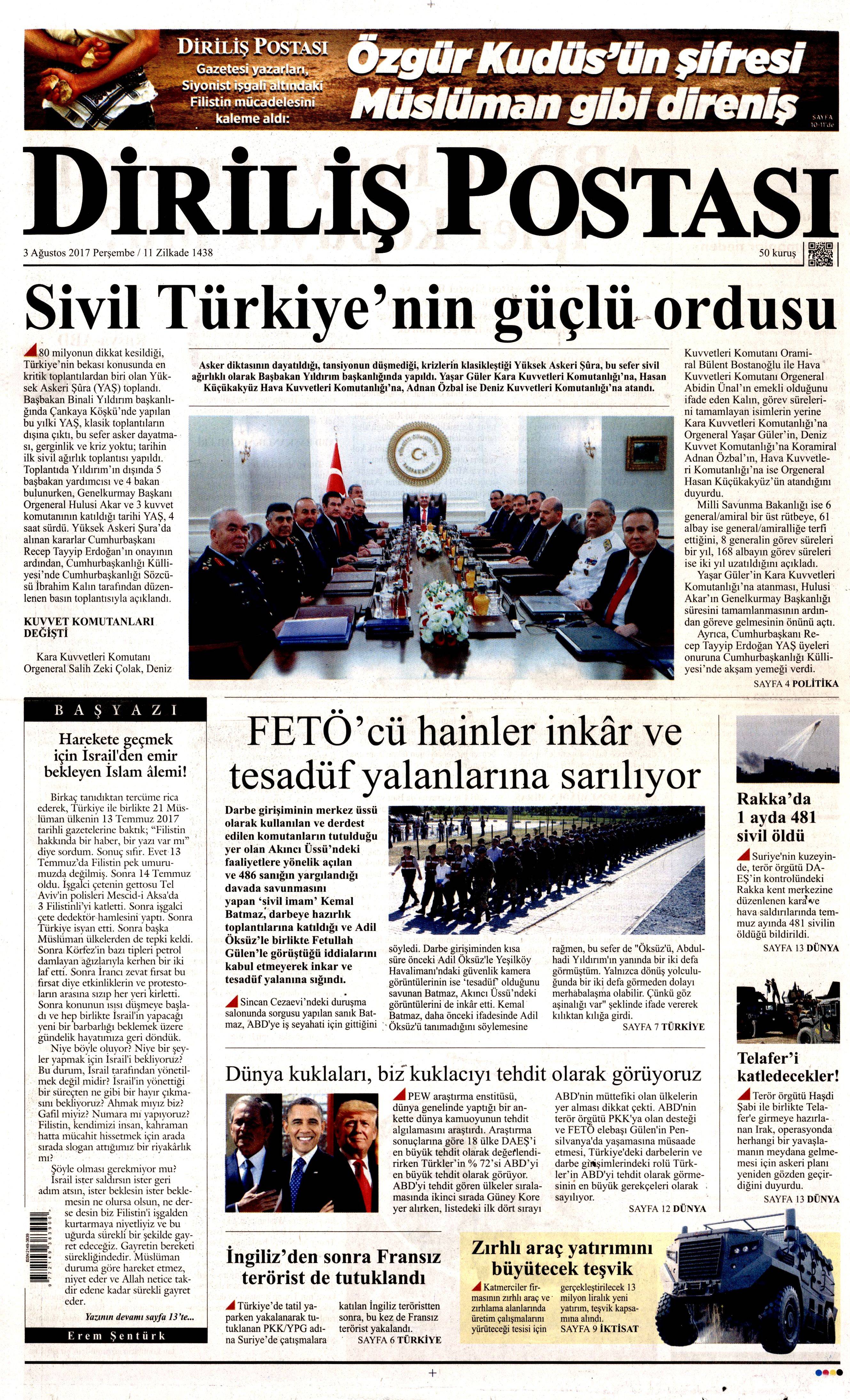3 Ağustos 2017 gazete manşetleri - 7