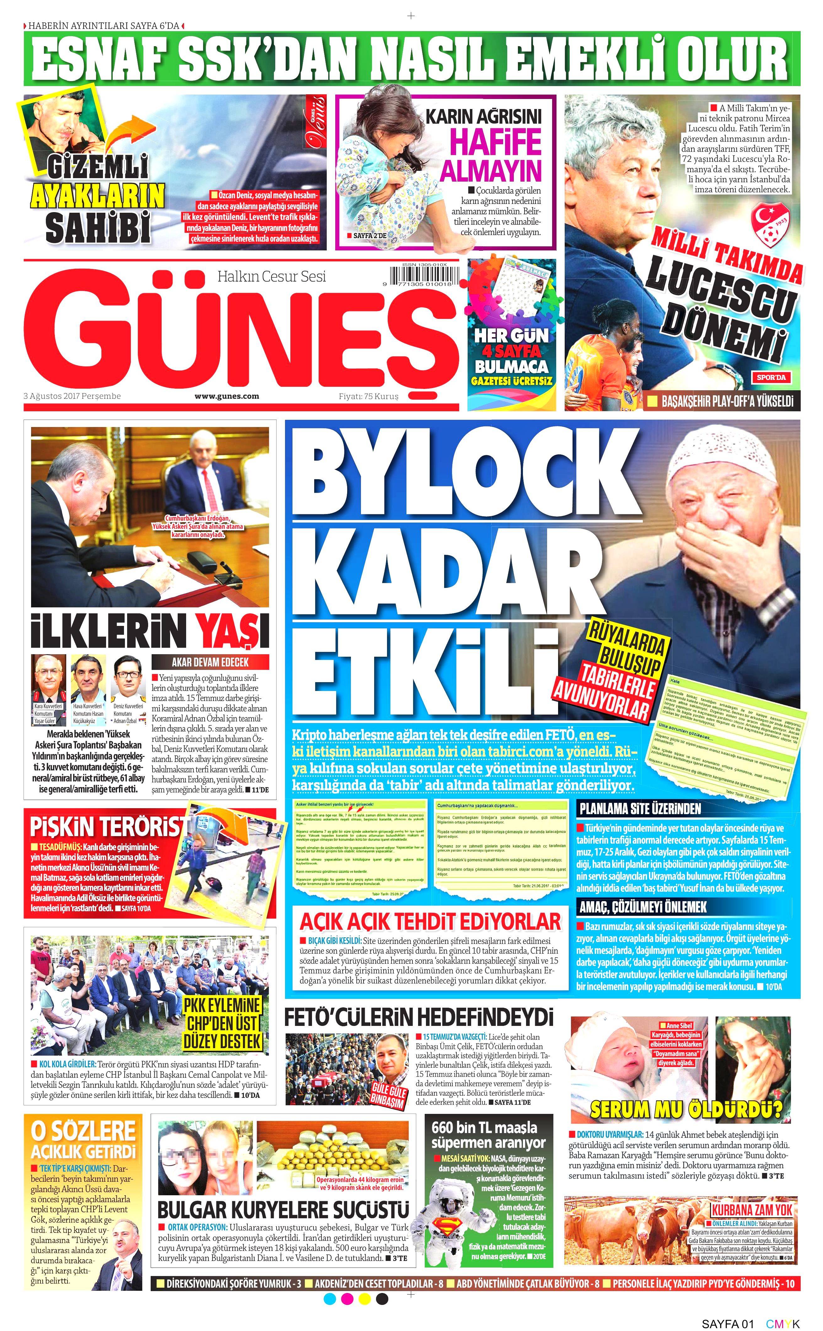 3 Ağustos 2017 gazete manşetleri - 8