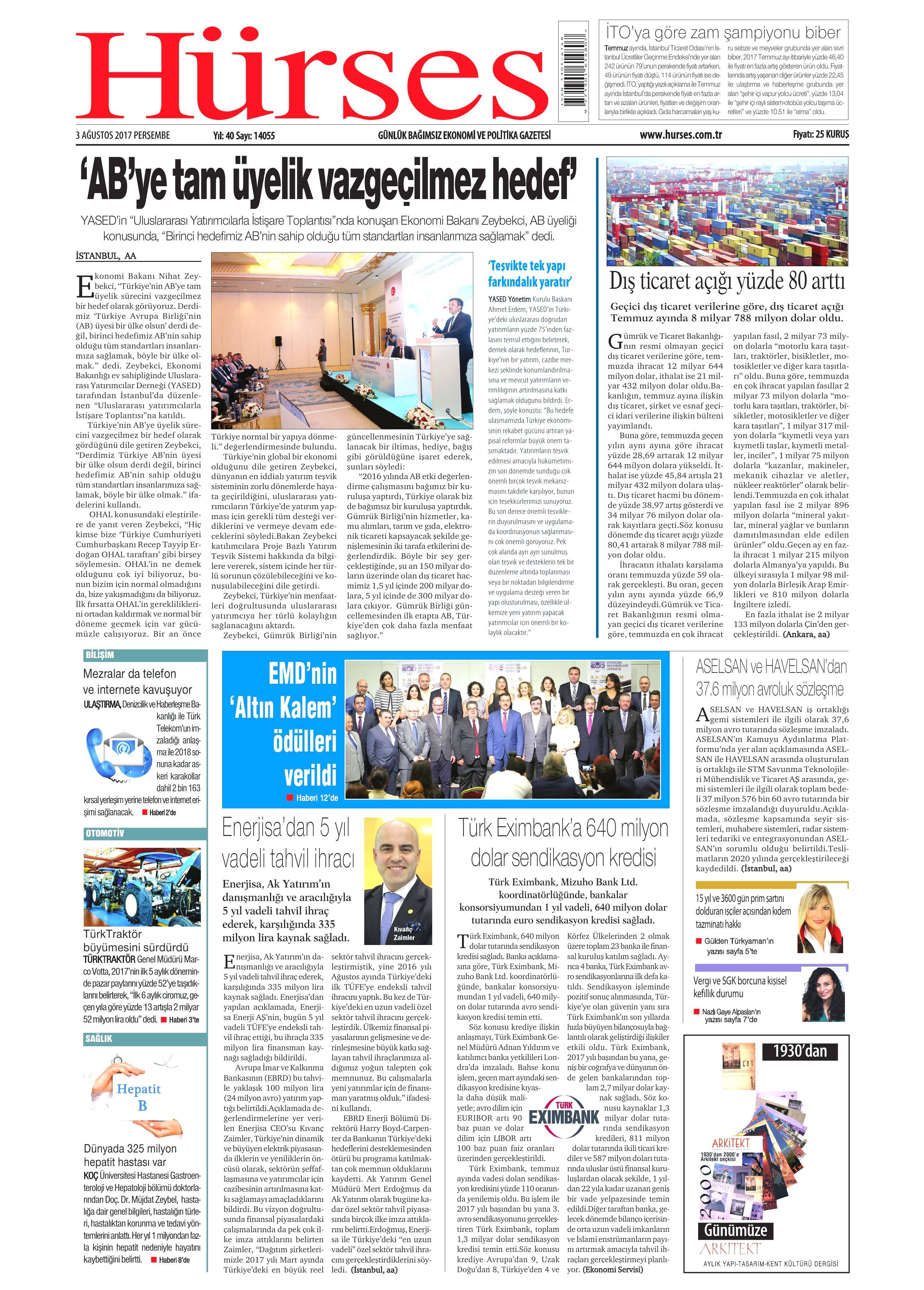 3 Ağustos 2017 gazete manşetleri - 11
