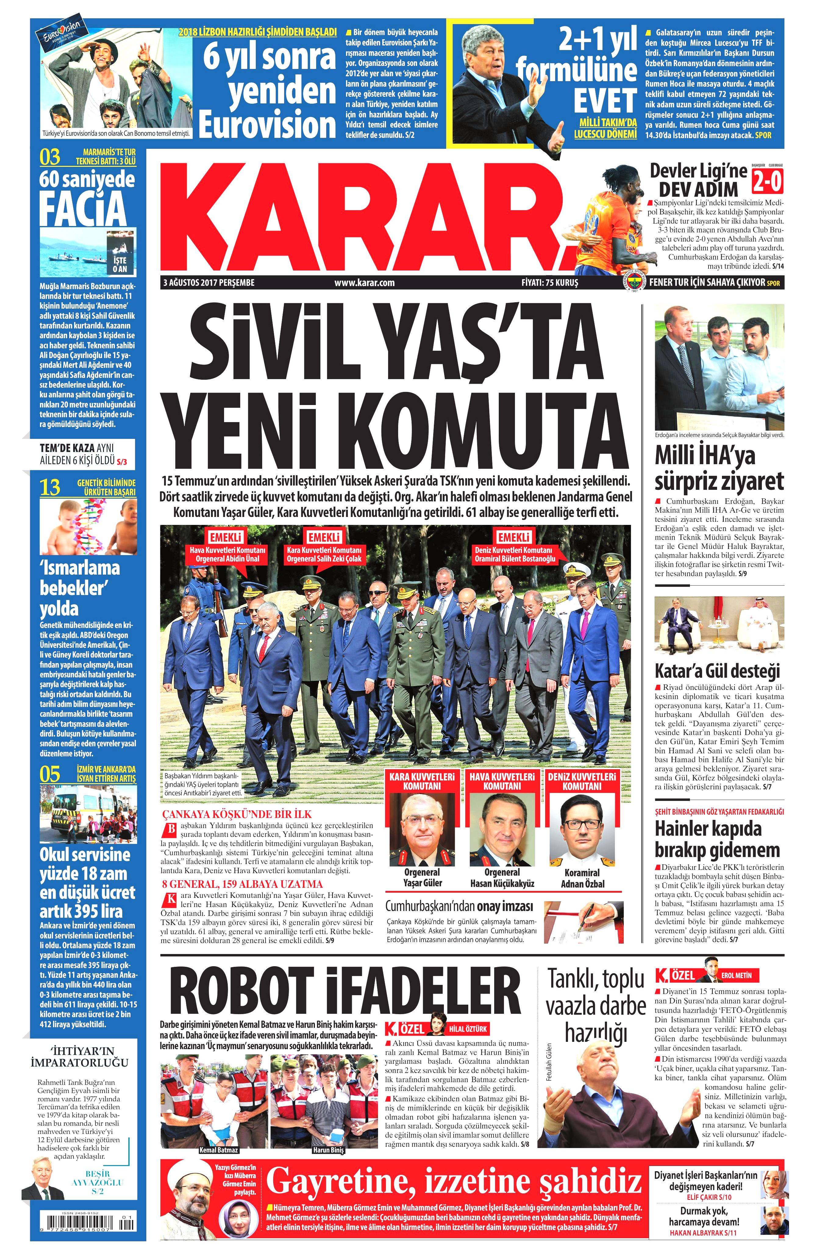 3 Ağustos 2017 gazete manşetleri - 13