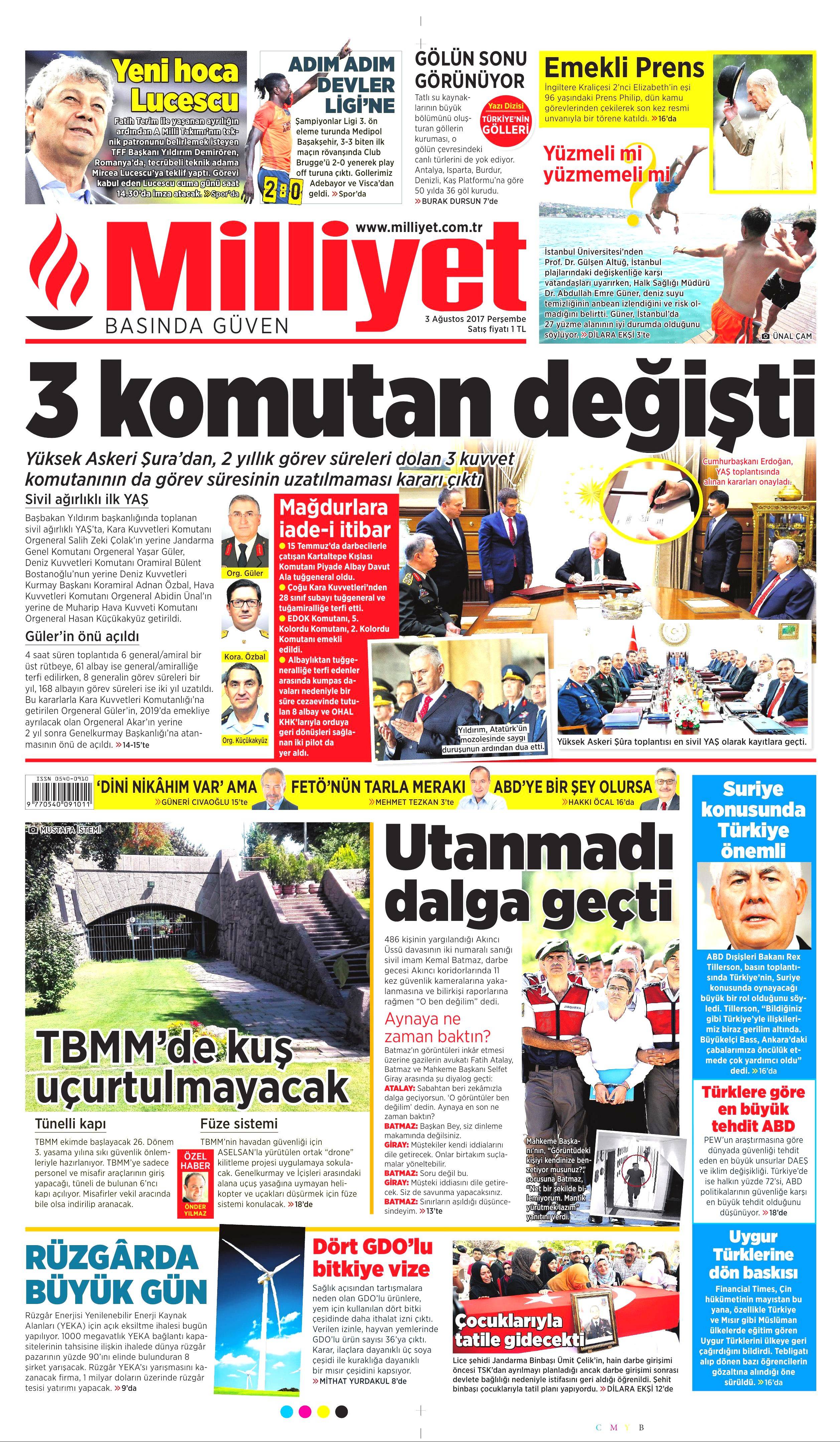 3 Ağustos 2017 gazete manşetleri - 16